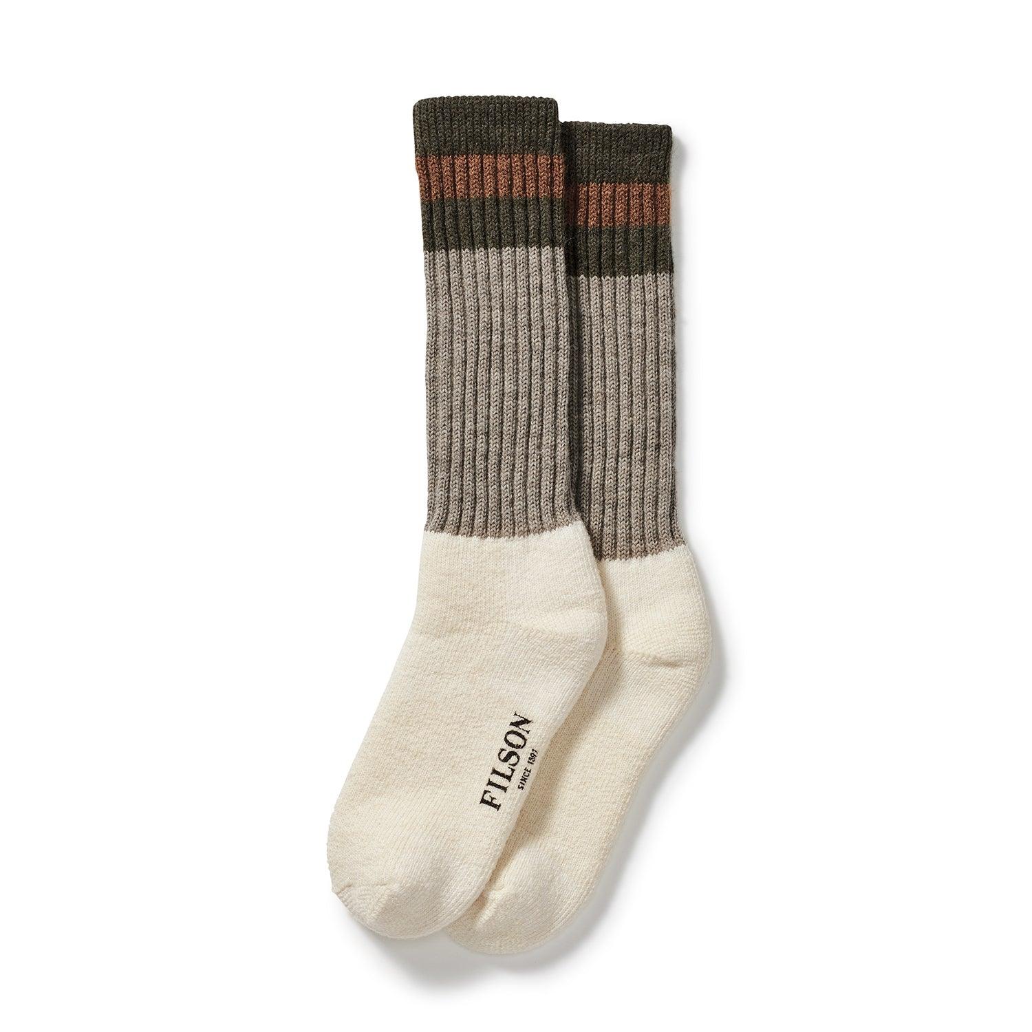 1970s Logger Thermal Sock - Green / Brown - Image 2