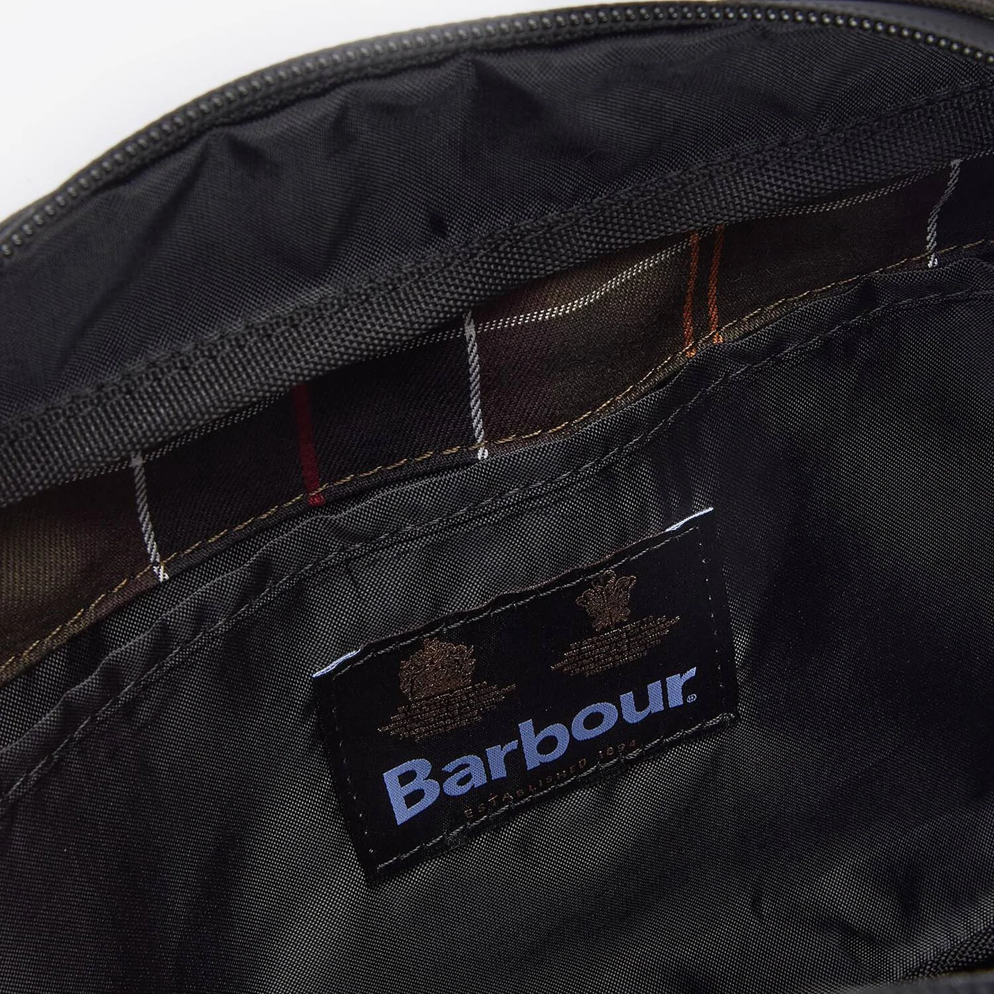 Barbour Field Canvas Washbag - Olive / Black - Image 2