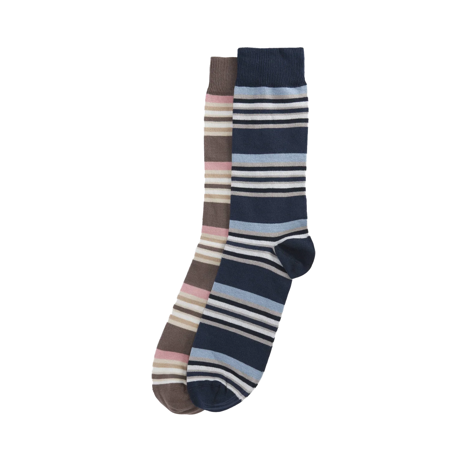 BARBOUR Summer Stripe 2 Pack Socks - Pink / Navy