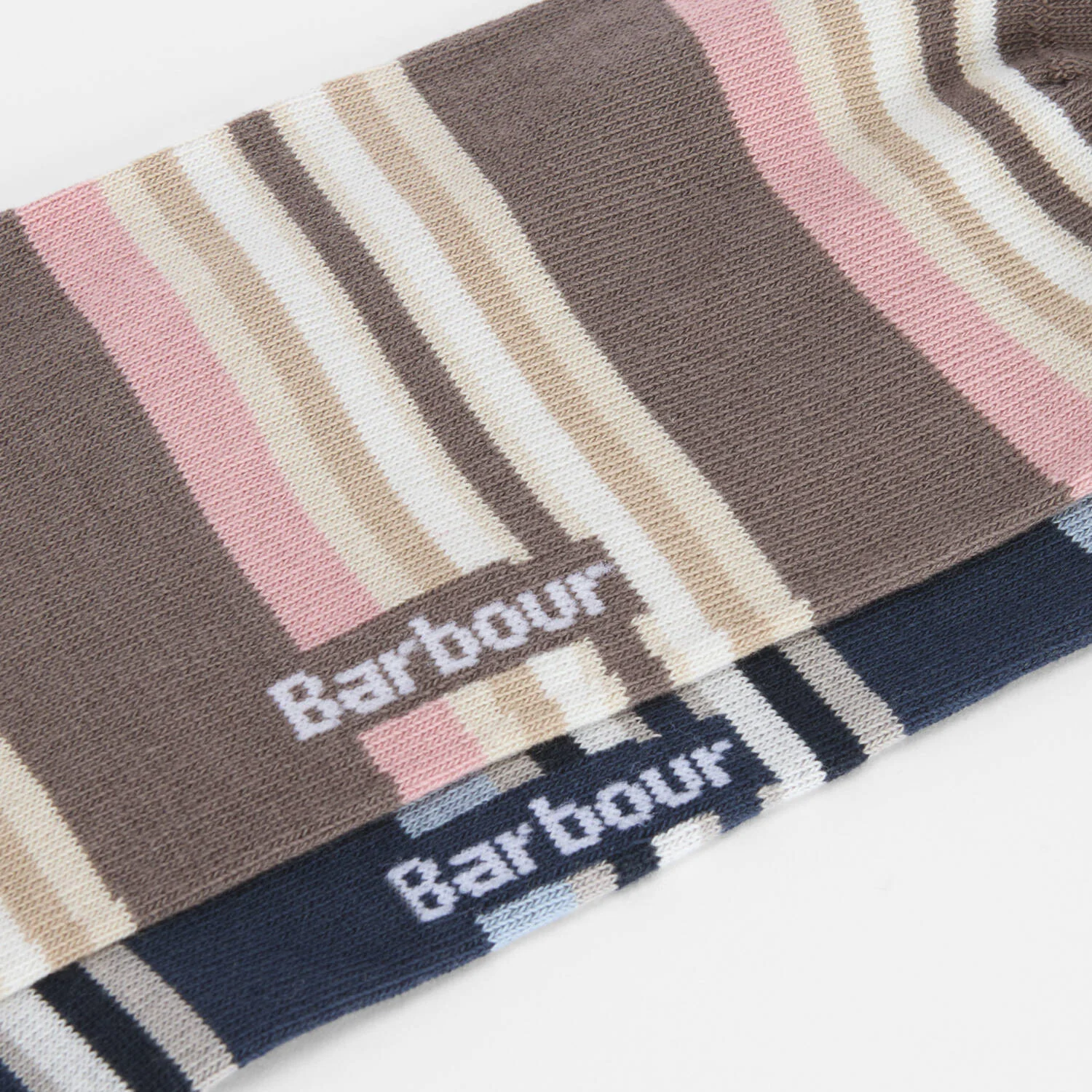 BARBOUR Summer Stripe 2 Pack Socks - Pink / Navy - Image 2