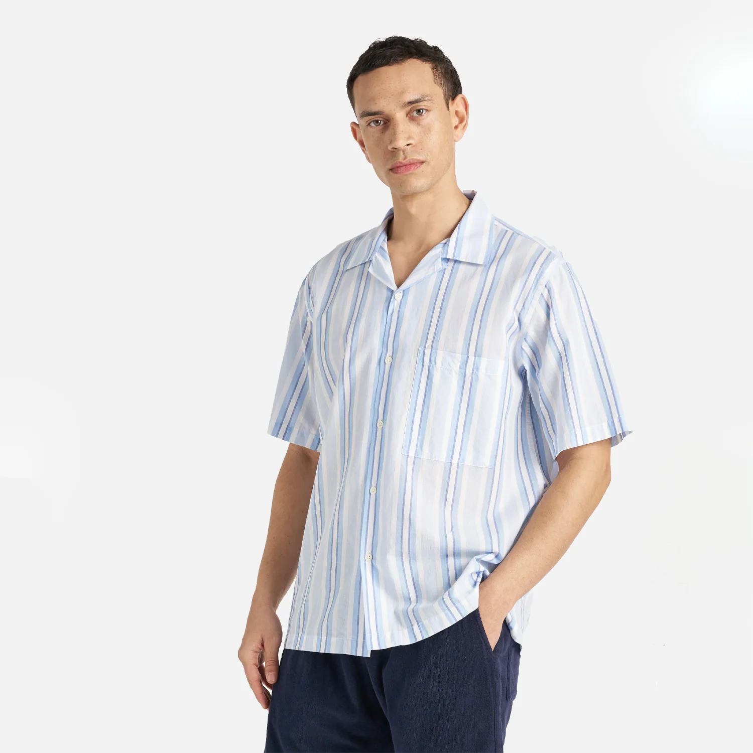 Camp Shirt - White/Blue Pop Stripe Two - Image 5