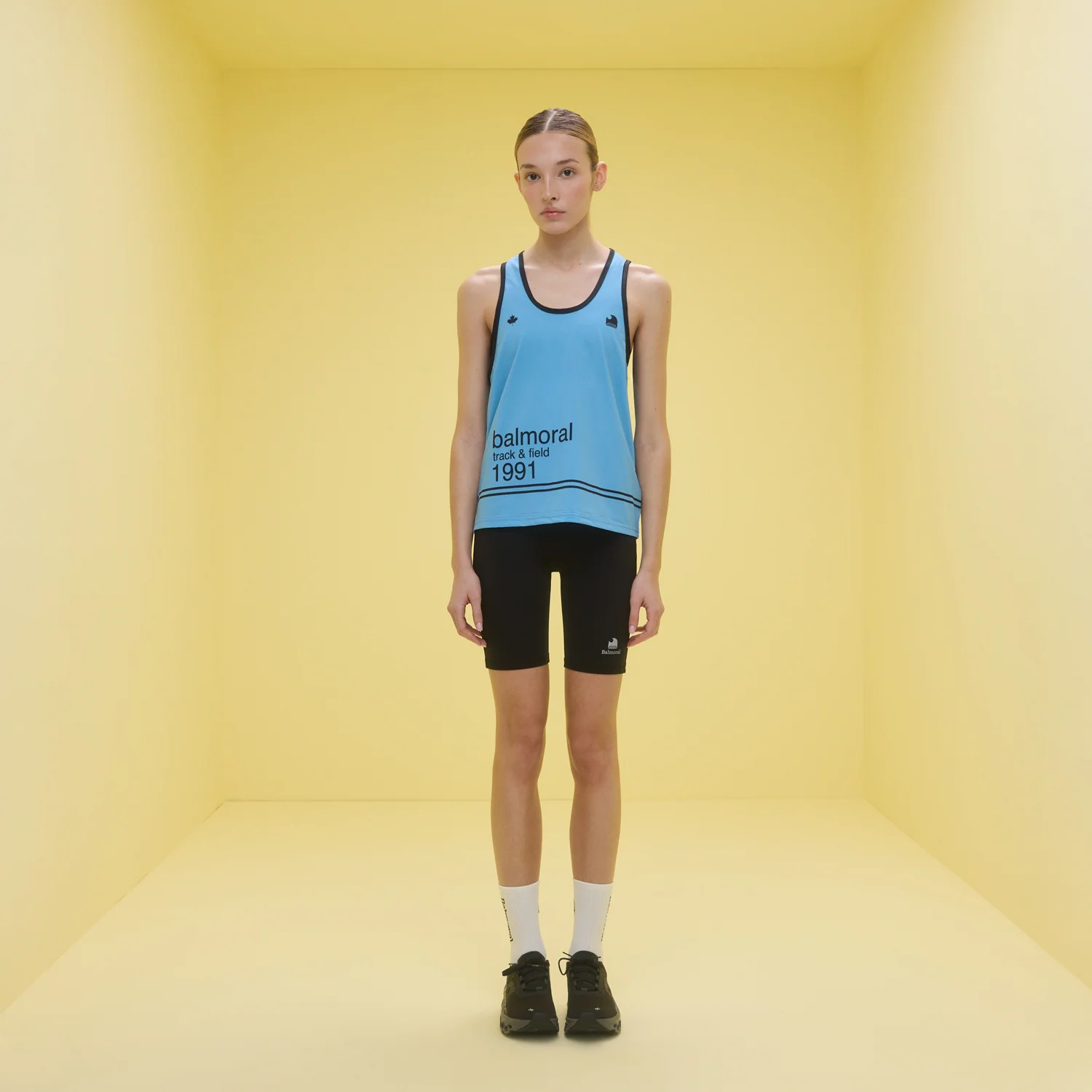 Campus Crop Tank Top - Baby Blue / Black - Image 3