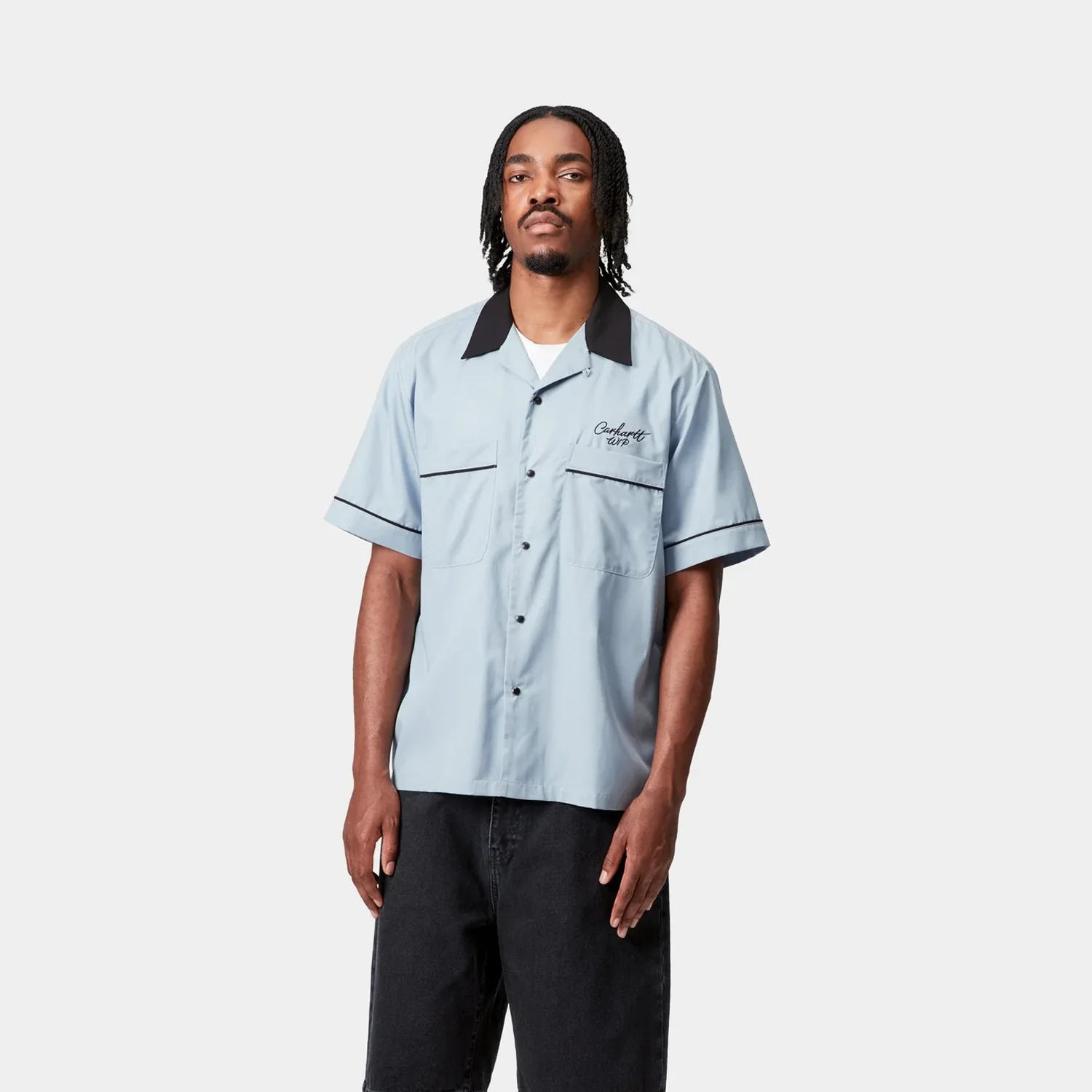 S/S Bowl Shirt - Blue Fog/Black - Image 3