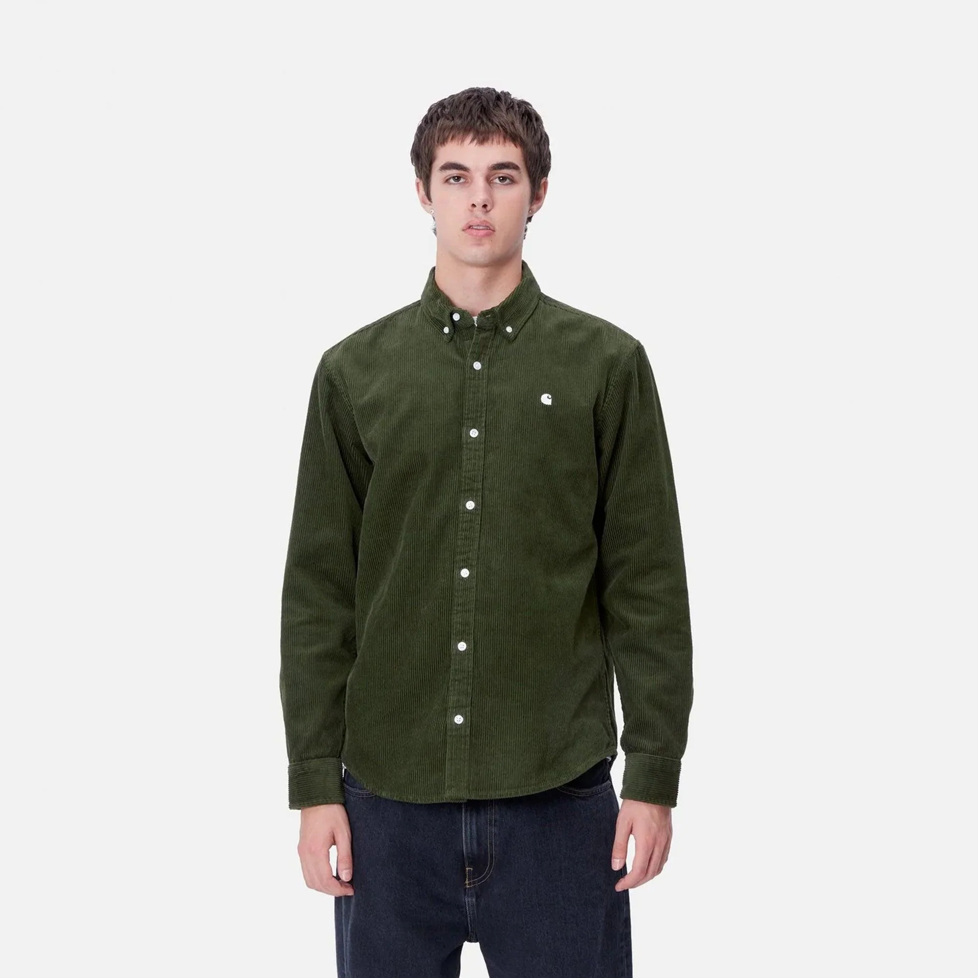 L/S Madison Cord Shirt - Tarragon/ Wax - Image 3