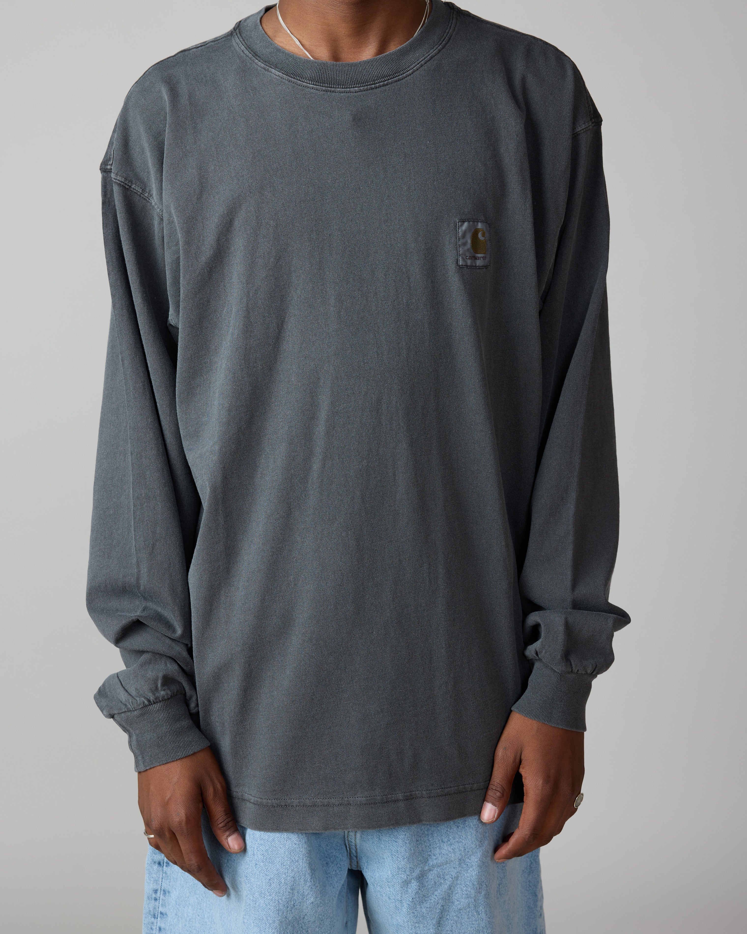 L/S Nelson T-shirt - Graphite garment dyed - Image 4