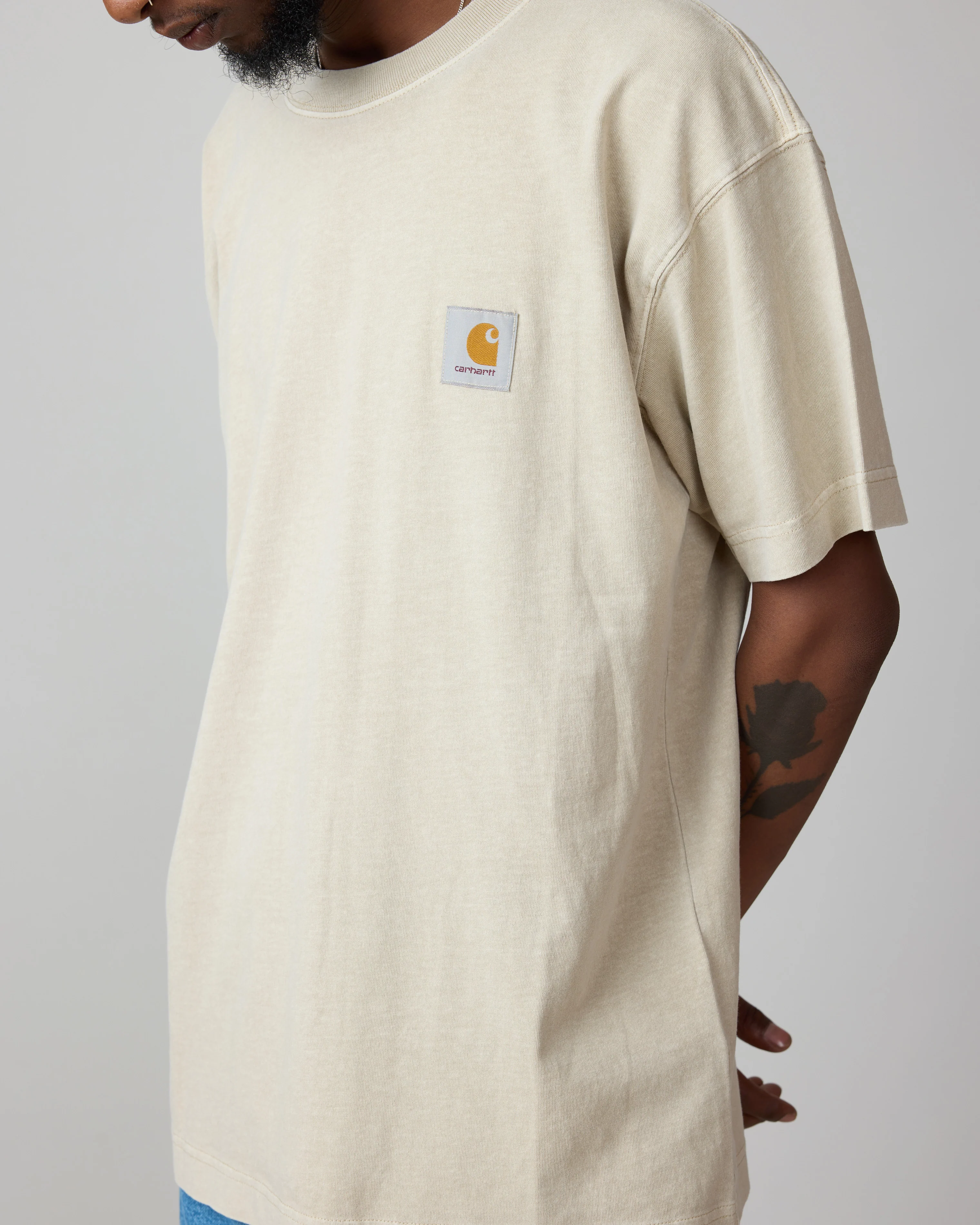 S/S Nelson T-Shirt -Fleur de Sel Garment Dyed - Image 3