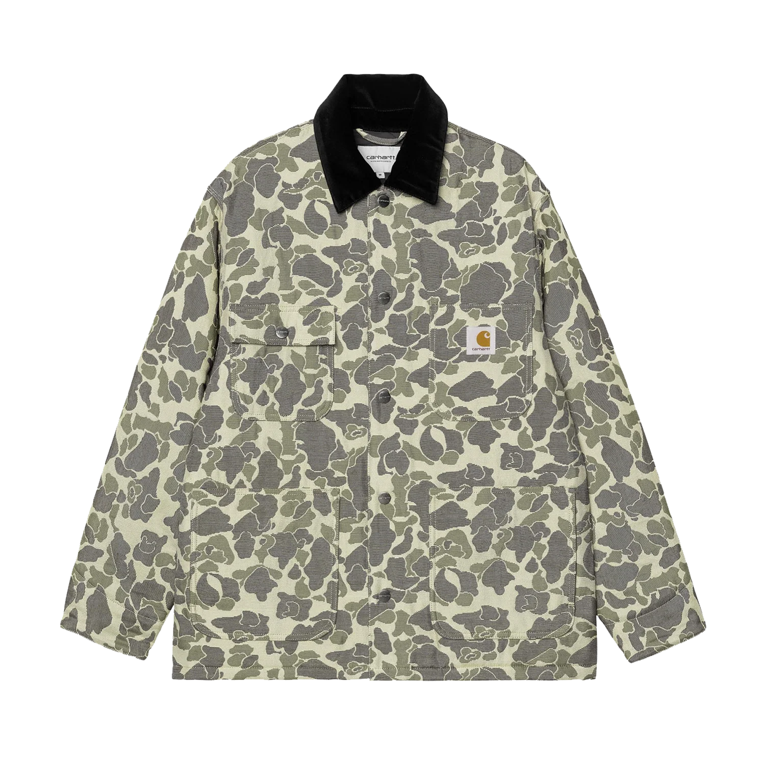 Tapestry Chore Coat - Camo Duck Jacquard, Green / Tobacco