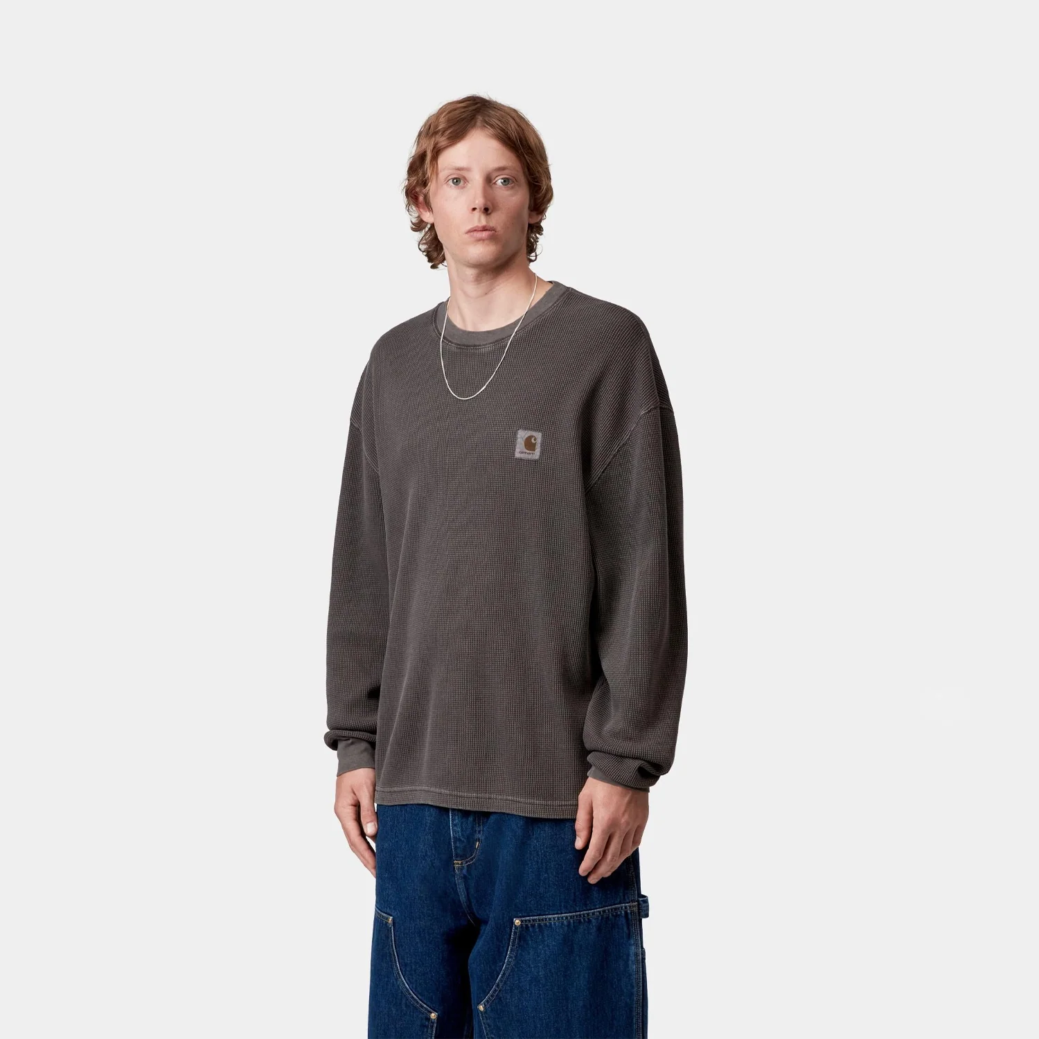 L/S Vista Waffle T-Shirt - Black Garment Dyed - Image 3