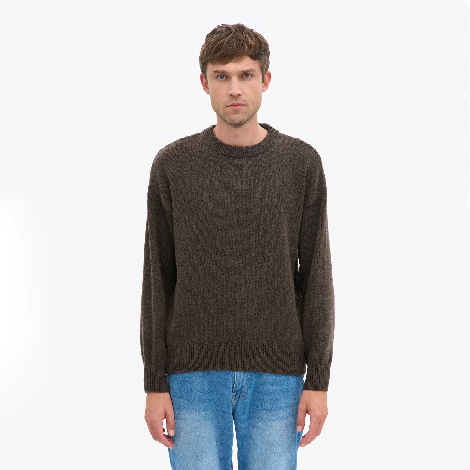 Oversized Merino Crewneck - Coffee Brown - Image 2