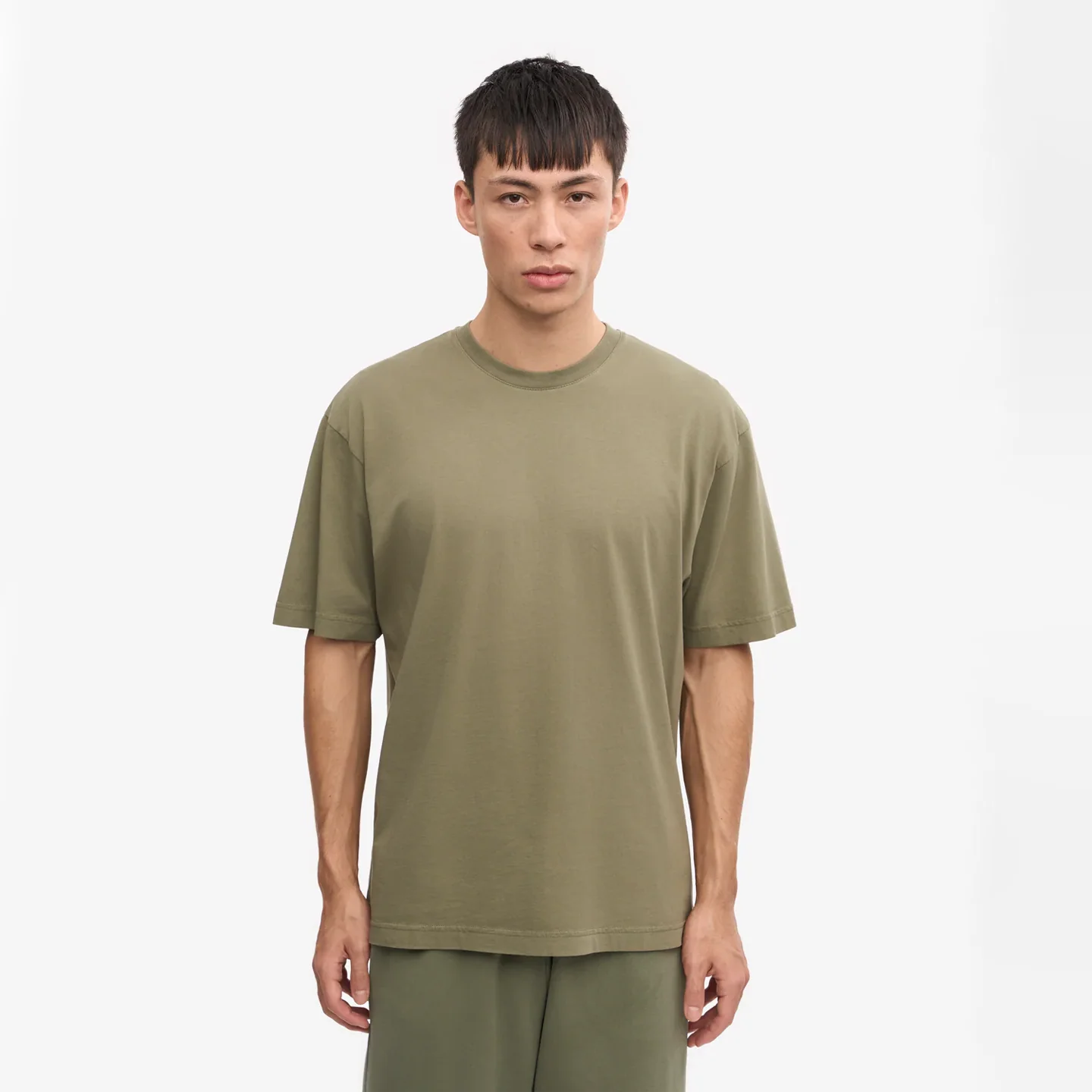 Oversized Organic T-Shirt - Dusty Olive - Image 2