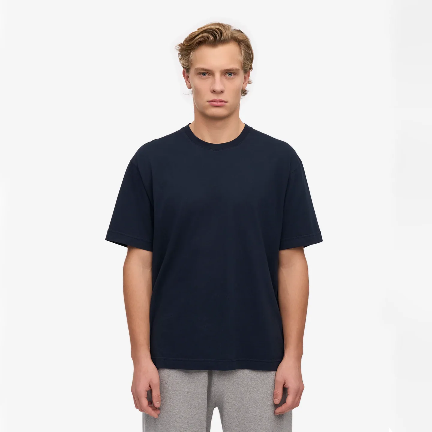 Oversized Organic T-Shirt - Navy Blue - Image 3
