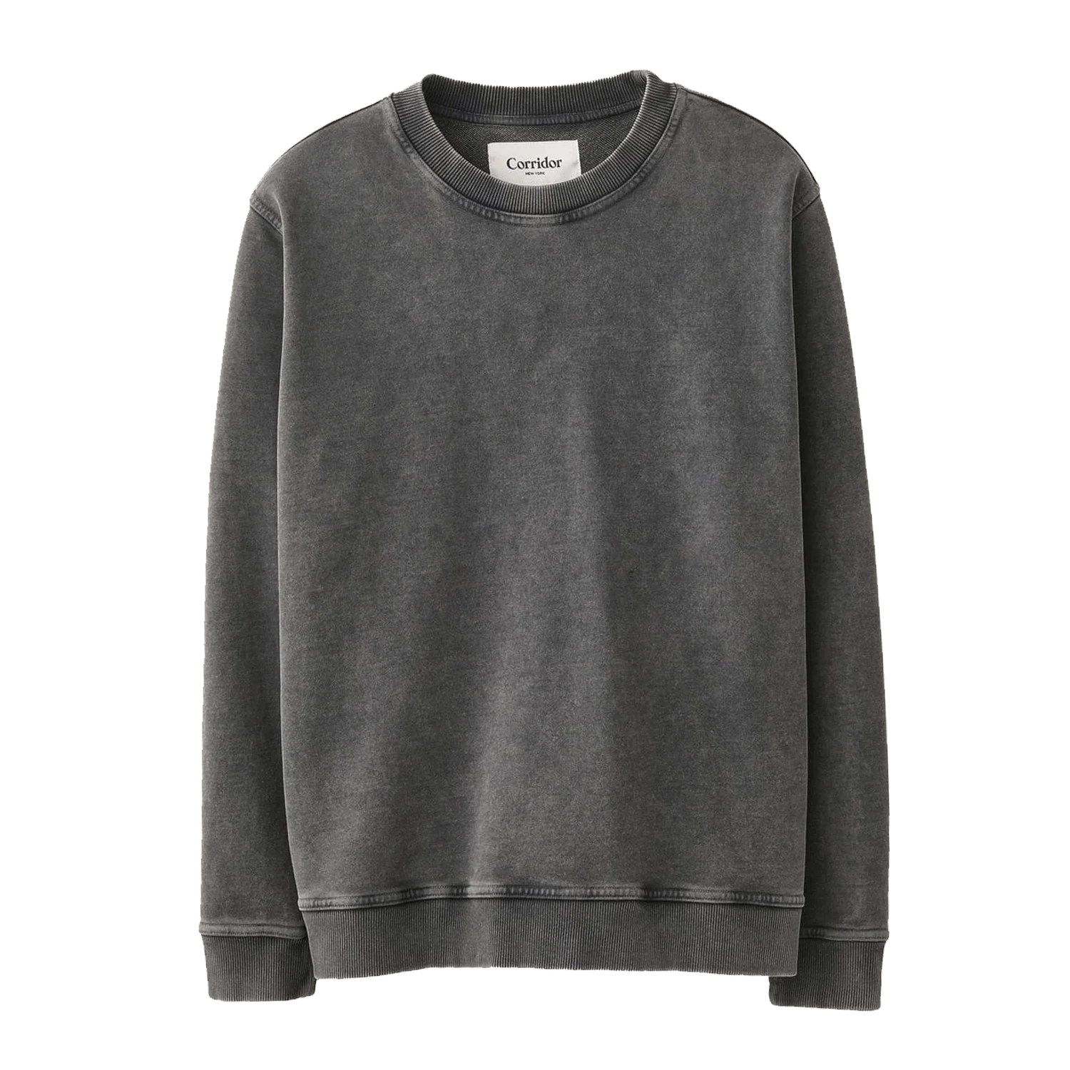 French Terry Crewneck - Washed Black