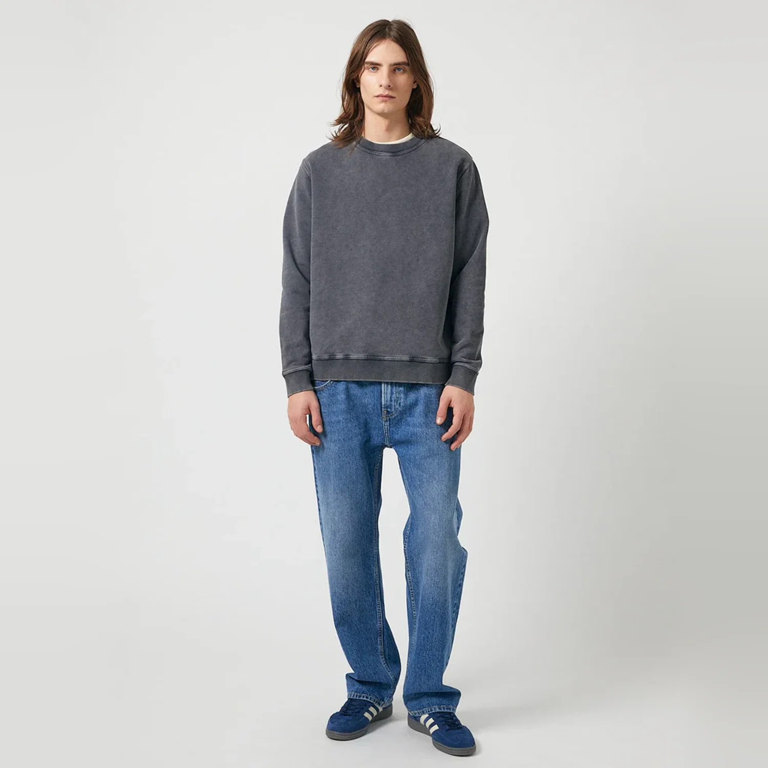 French Terry Crewneck - Washed Black - Image 3