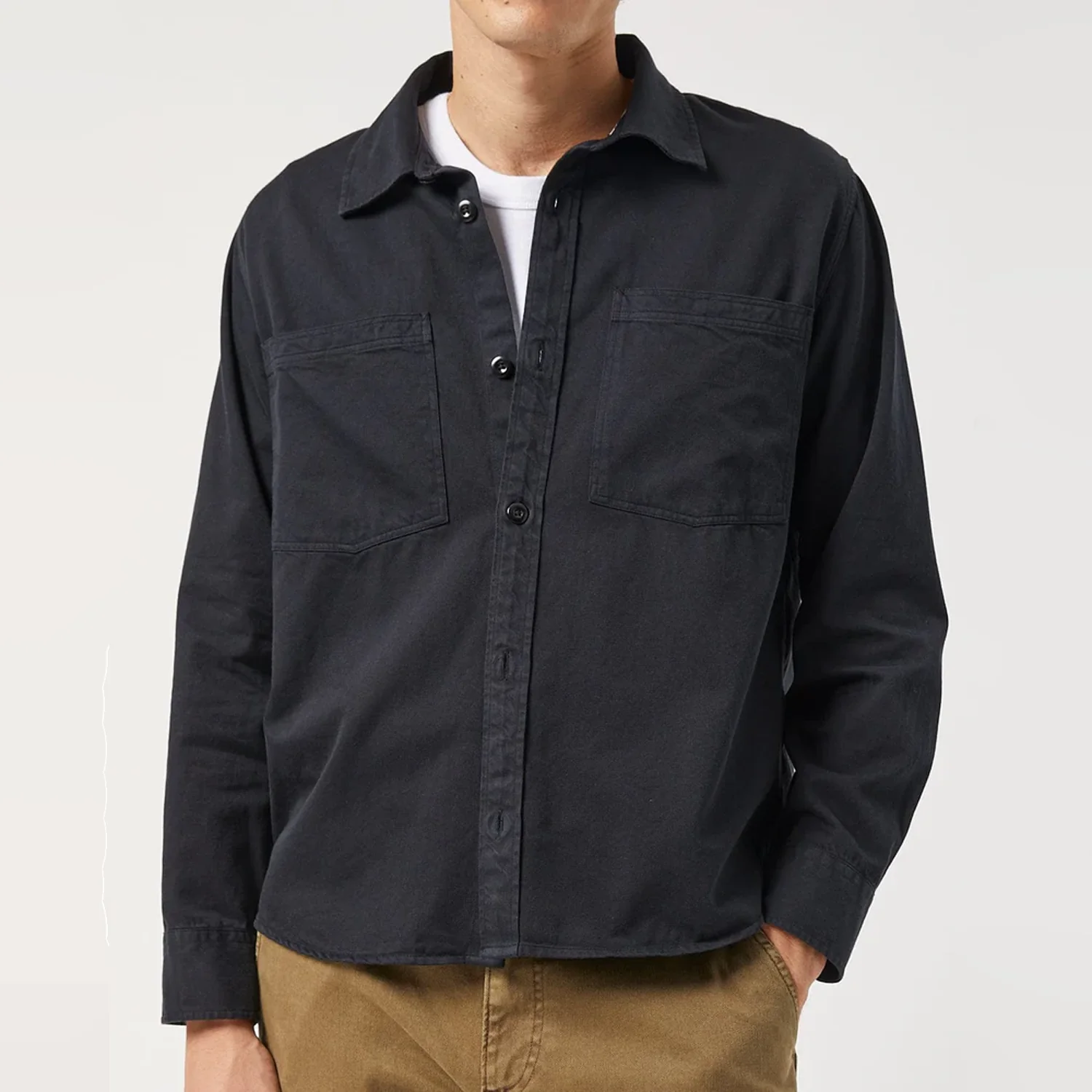 Garment Dye Twill LS - Black - Image 2