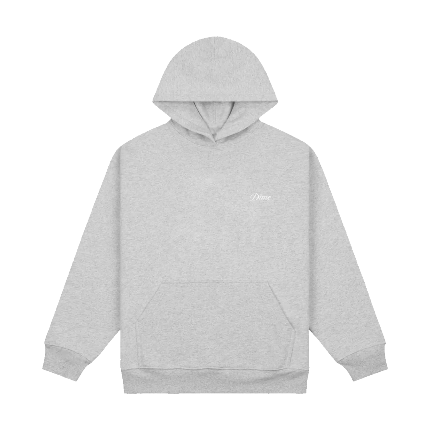Cursive Small Logo Hoodie - Heather Grey