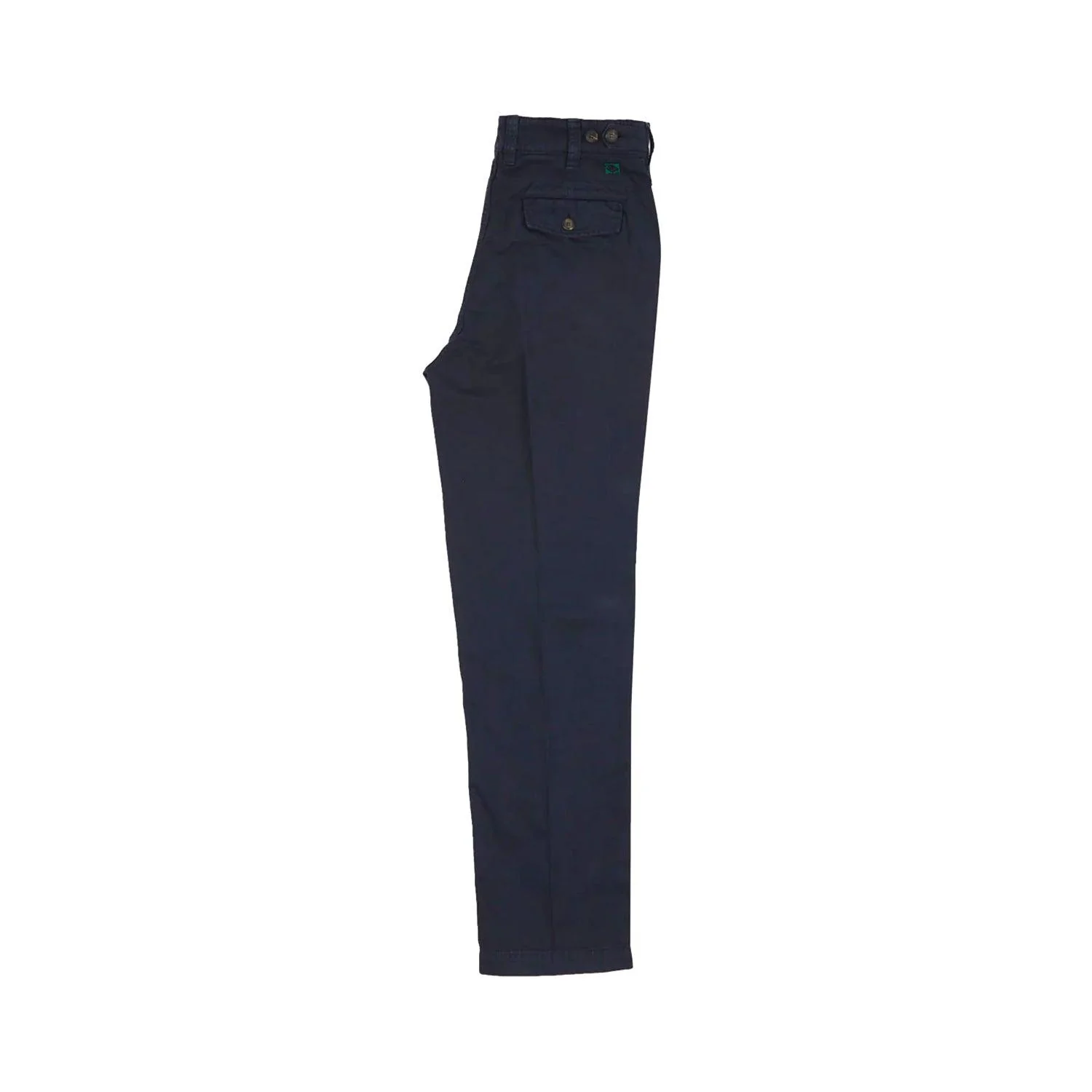 Cotton Flat Front Chino - Navy - Image 3