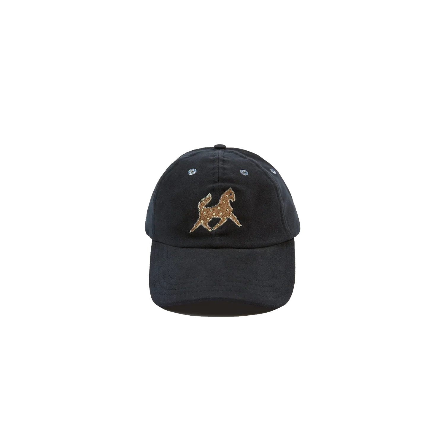 Horse Applique Moleskin Baseball Cap - Navy