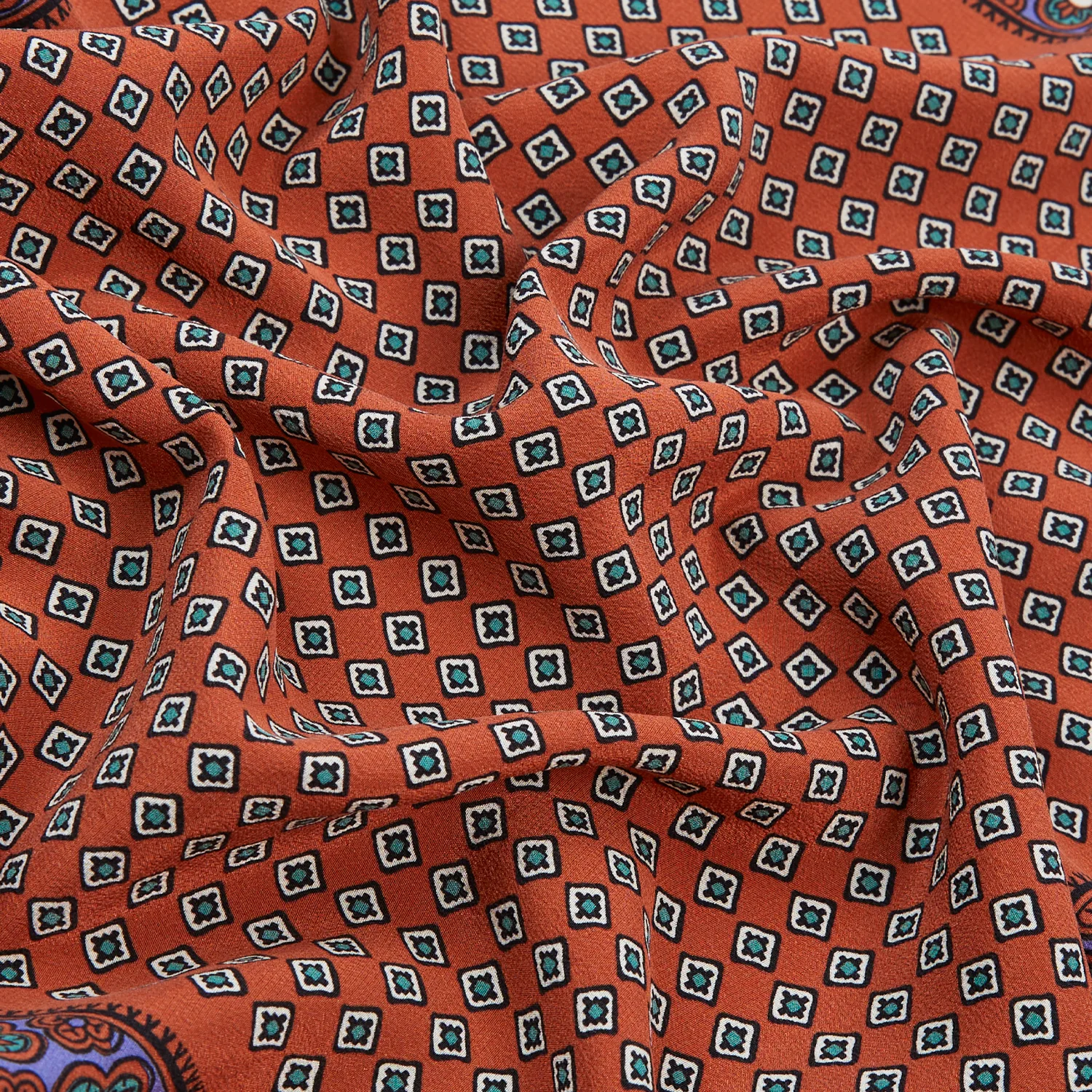 Vintage Pocket Square - Rust - Image 2
