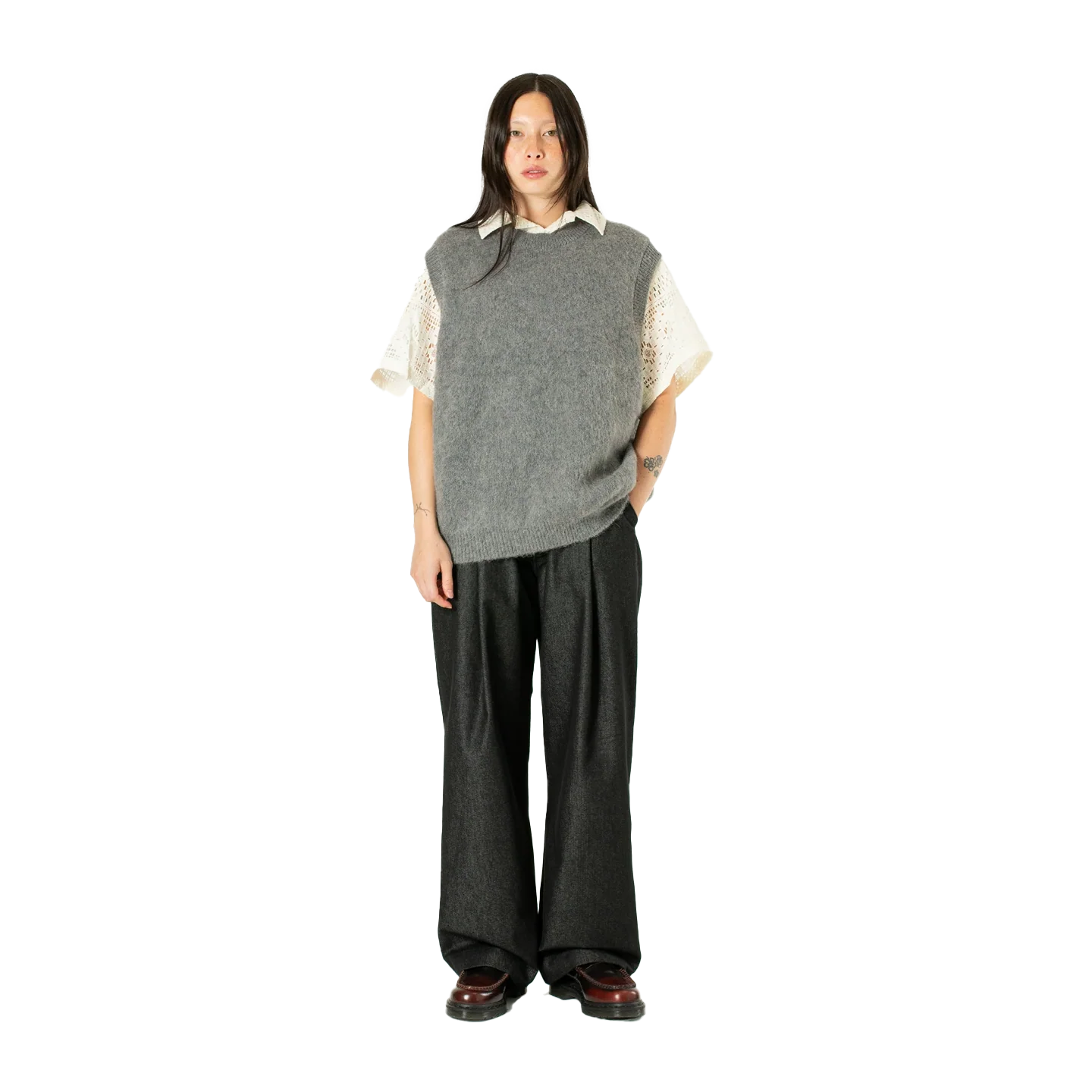 Alpaca Knit Vest - Grey