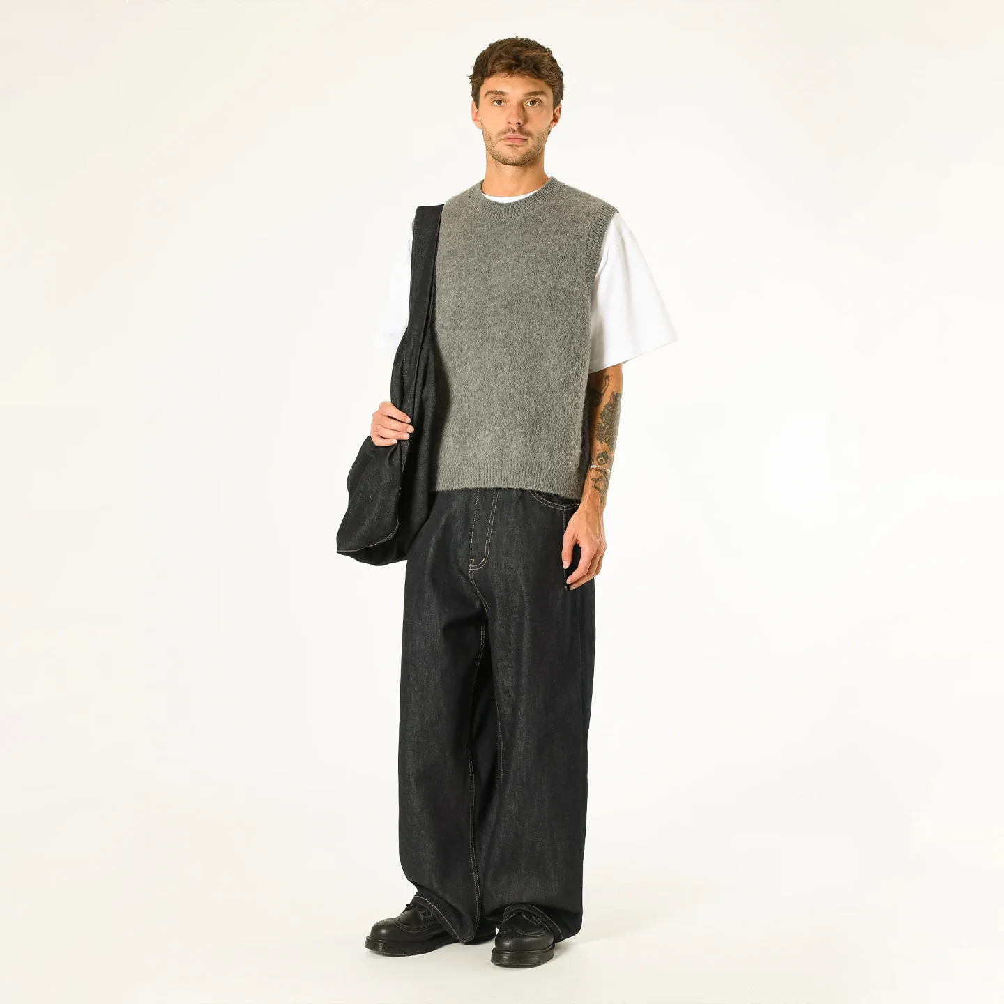 Alpaca Knit Vest - Grey - Image 3
