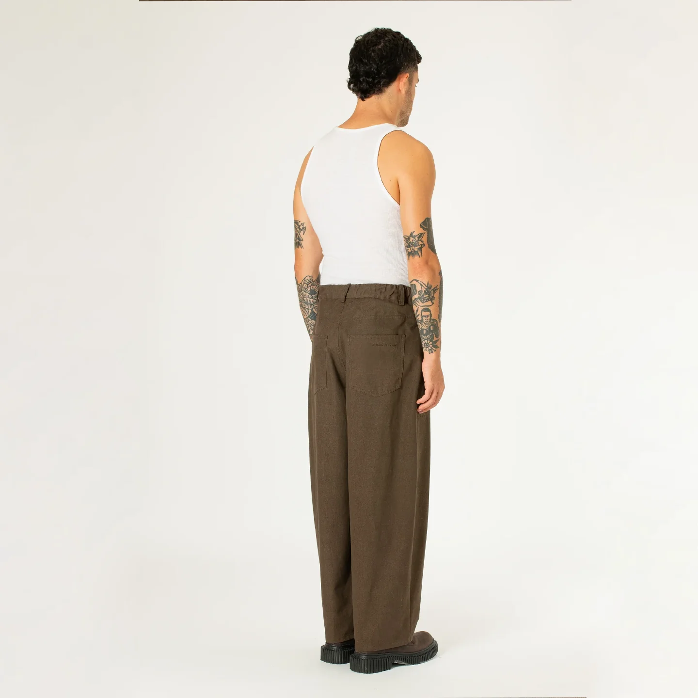 Patch Pocket Balloon Pants - Brown - Image 3