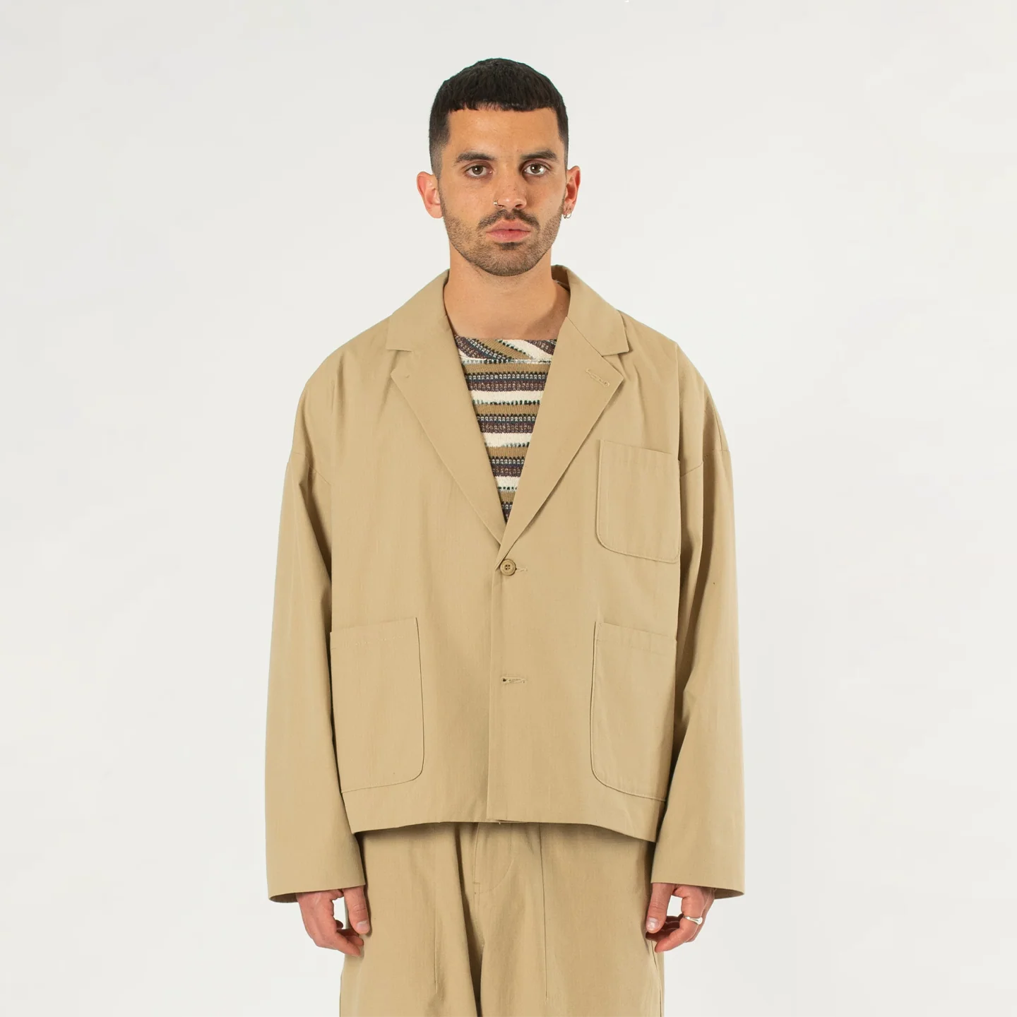Ripstop Workers Blazer - Beige - Image 3