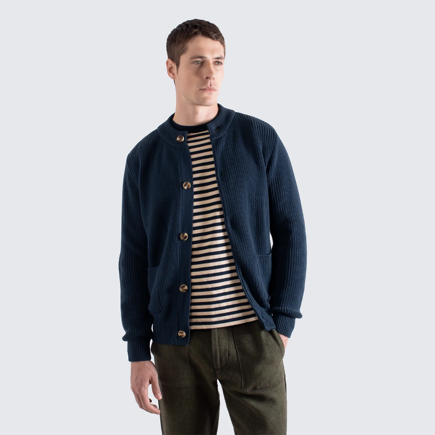 Albers Cardigan - Navy Ribbed - Image 3