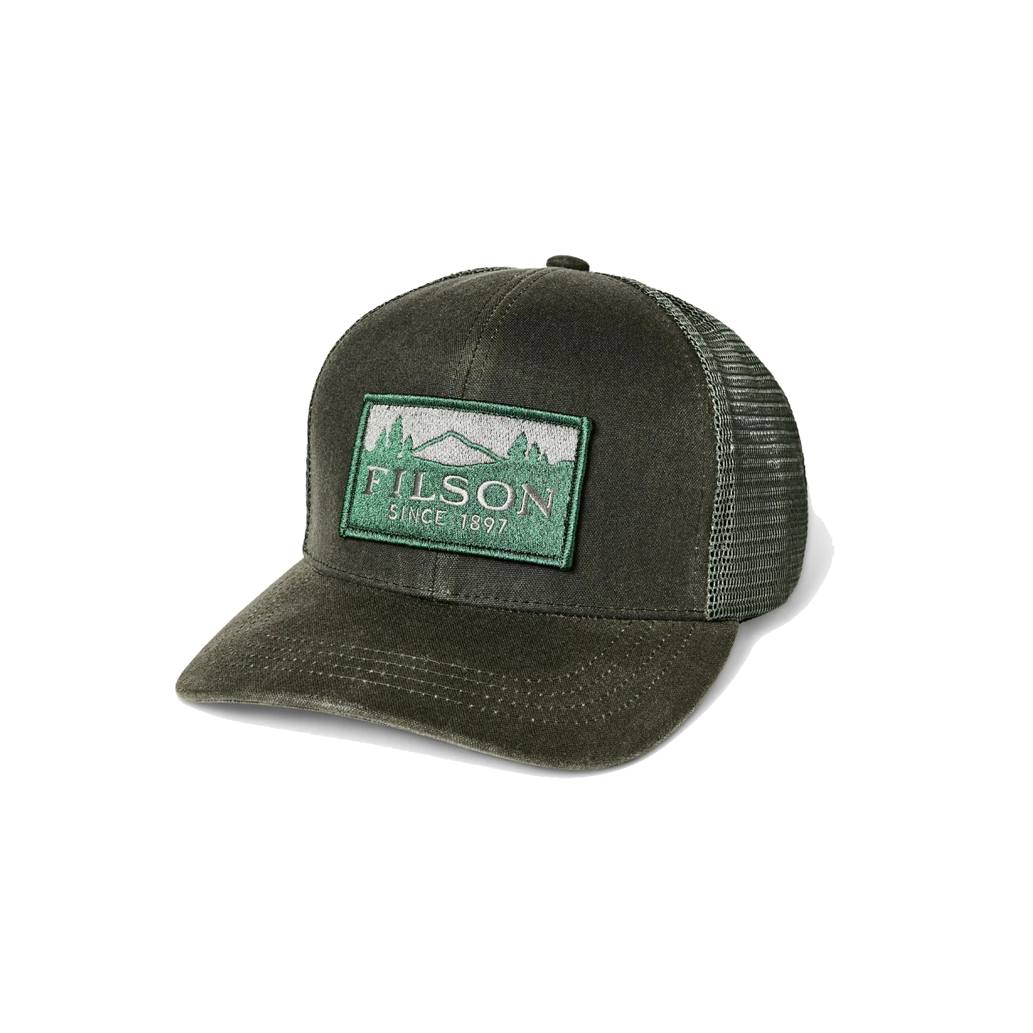 Scenic Waxed Logger Mesh Cap - Otter Green