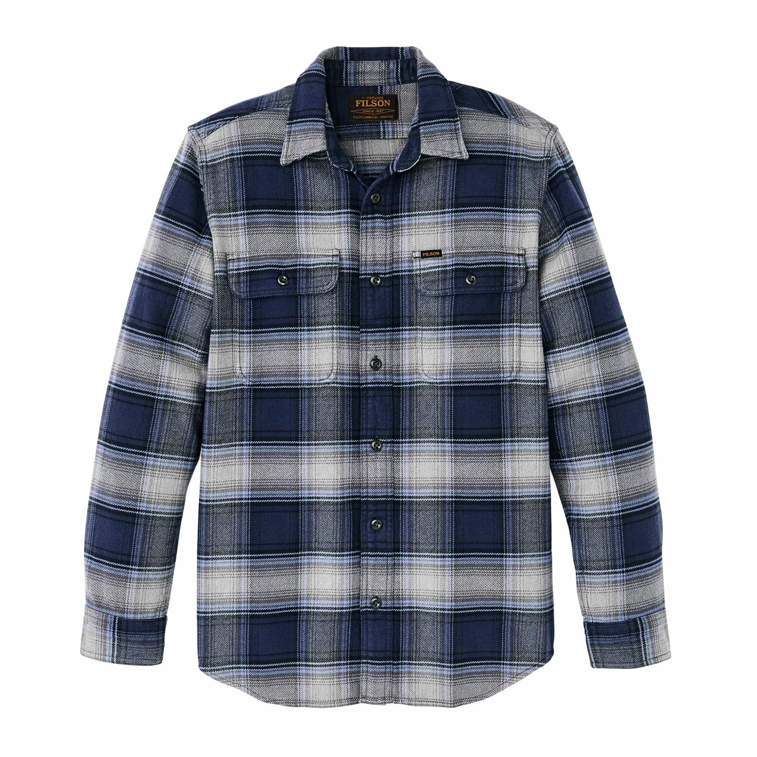 Vintage Flannel Work Shirt - Light Blue Navy