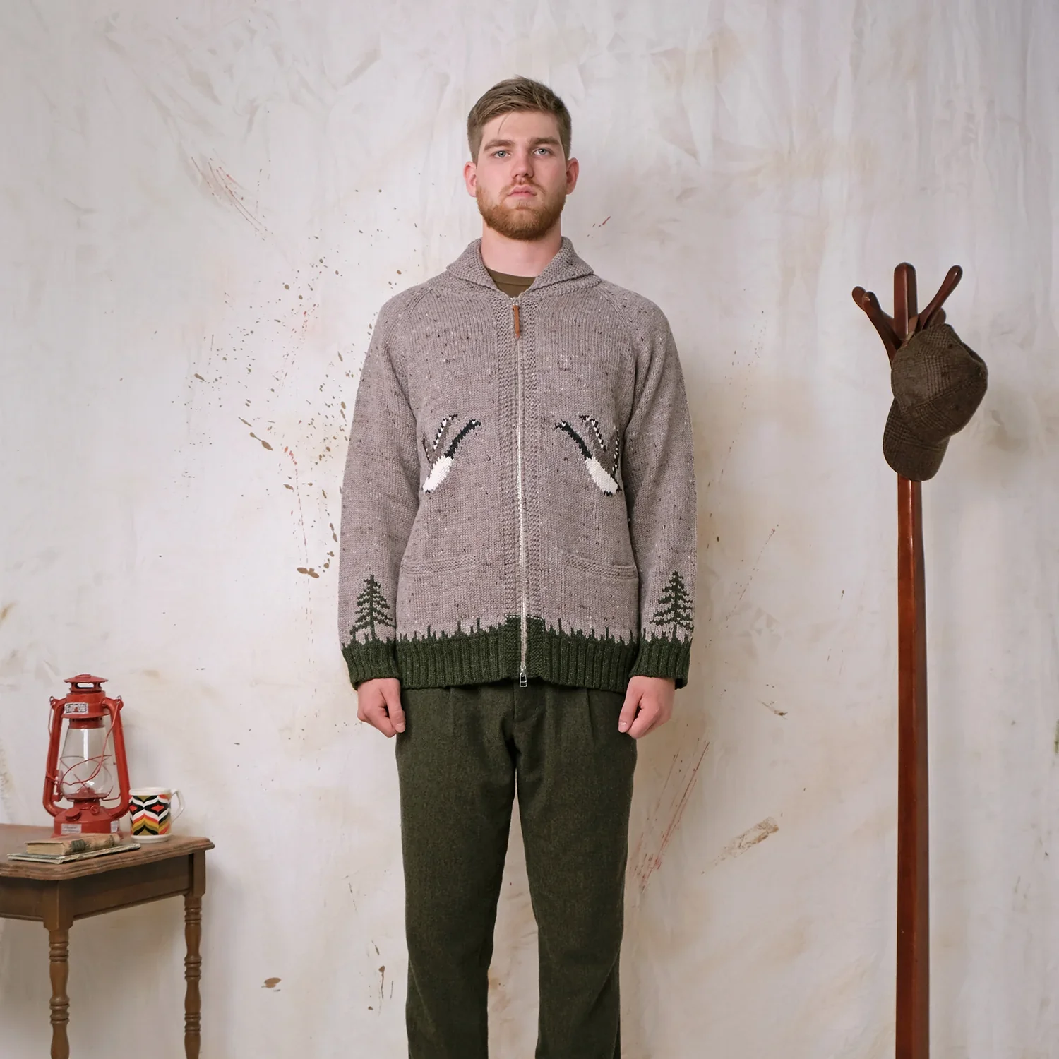 Goose Motif Zip Cardigan - Image 3