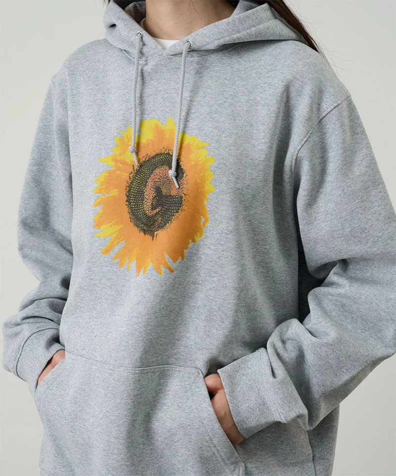 G-Flower Hooded Sweatshirt - Heather Grey - Image 2