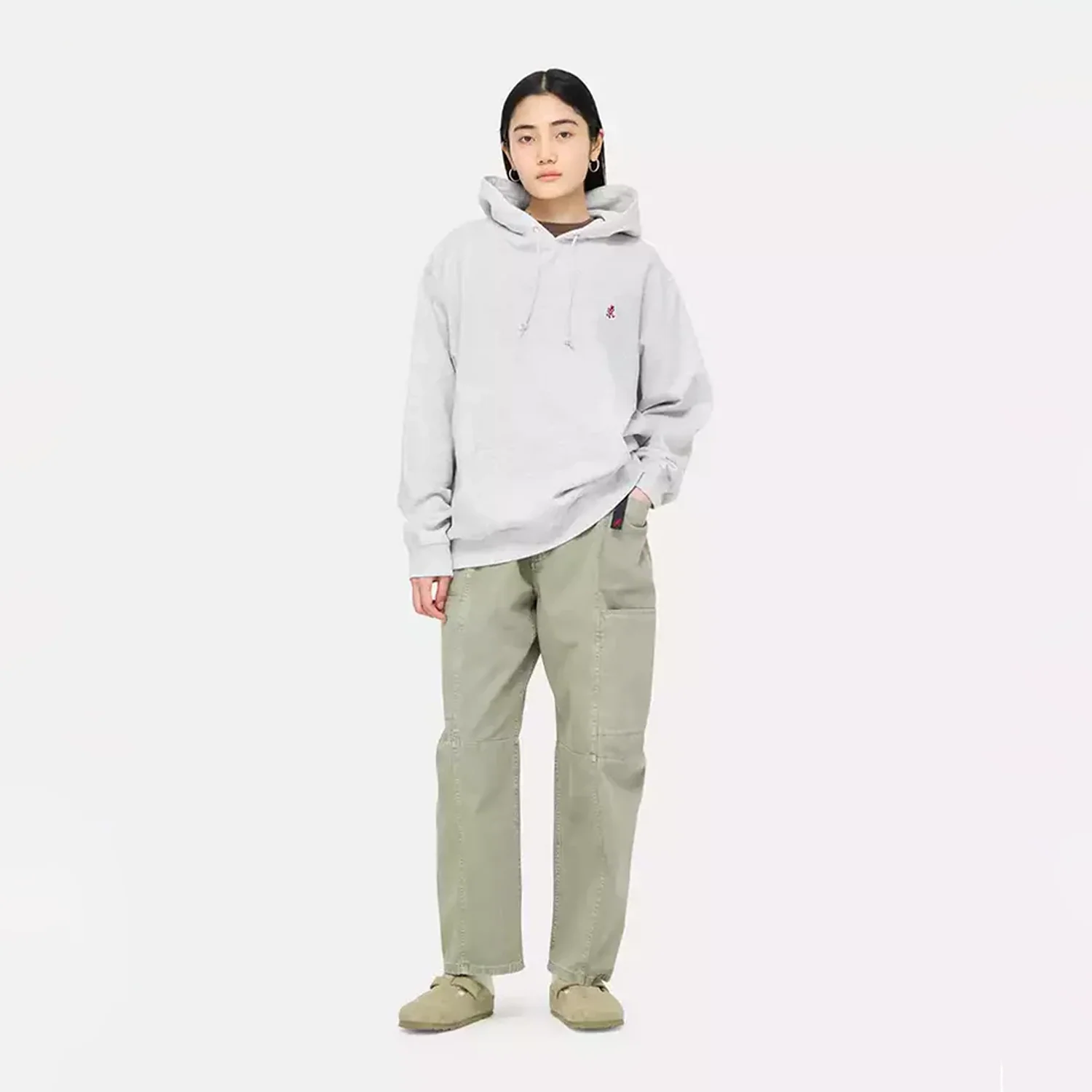 One Point Hooded Sweatshirt - Ash Heather - Image 2