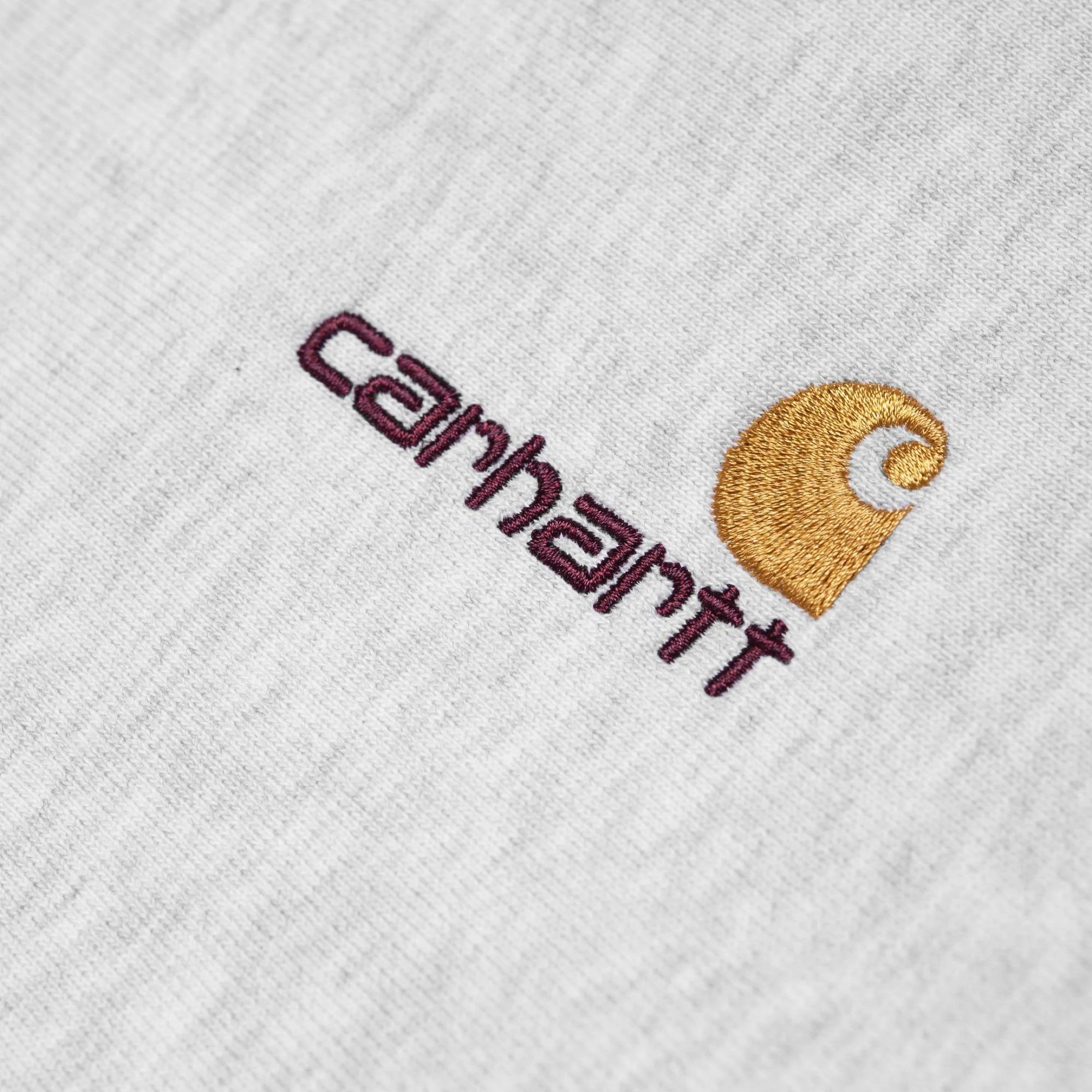 Half Zip American Script Sweatshirt - Ash Heather - Image 2