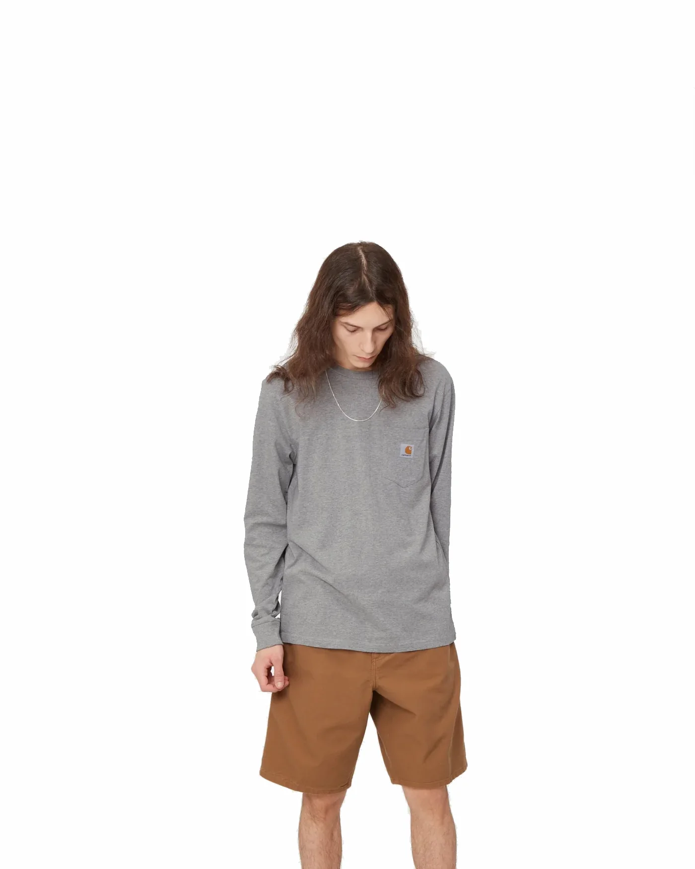 L/S Pocket T-Shirt - Grey Heather - Image 3