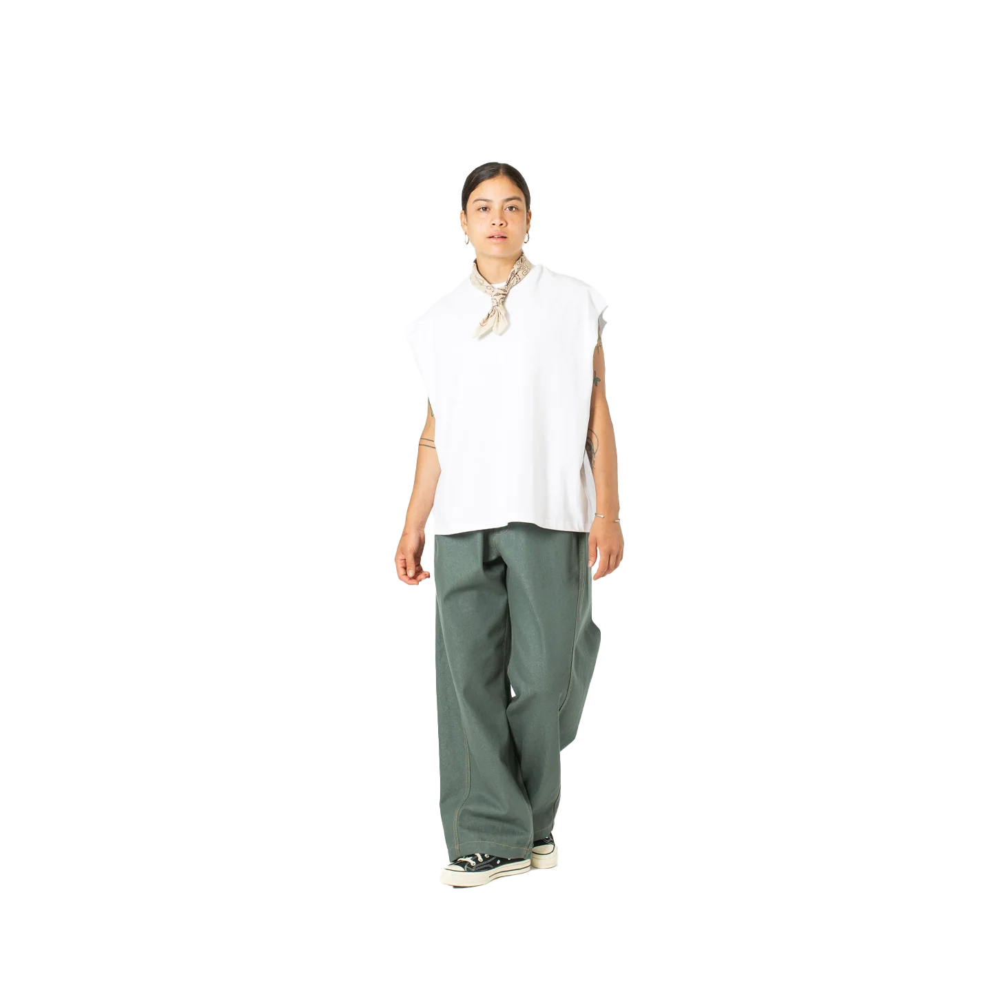 Muscle Cropped Tee - White - Image 2