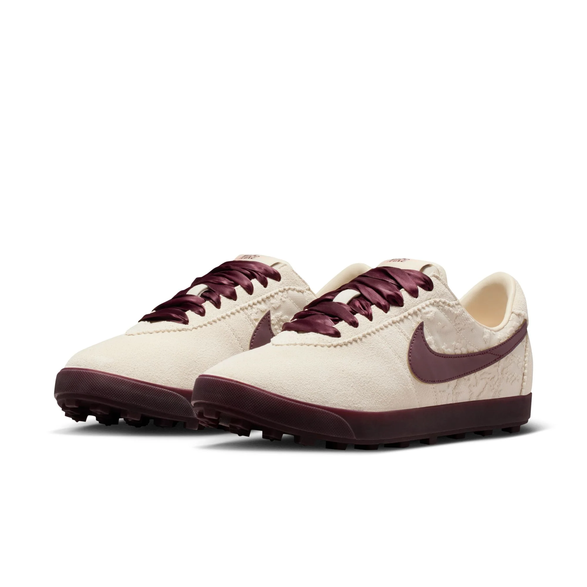 Women's Nike Astrograbber Leather SE - Light Cream / Burgundy Crush - Image 4