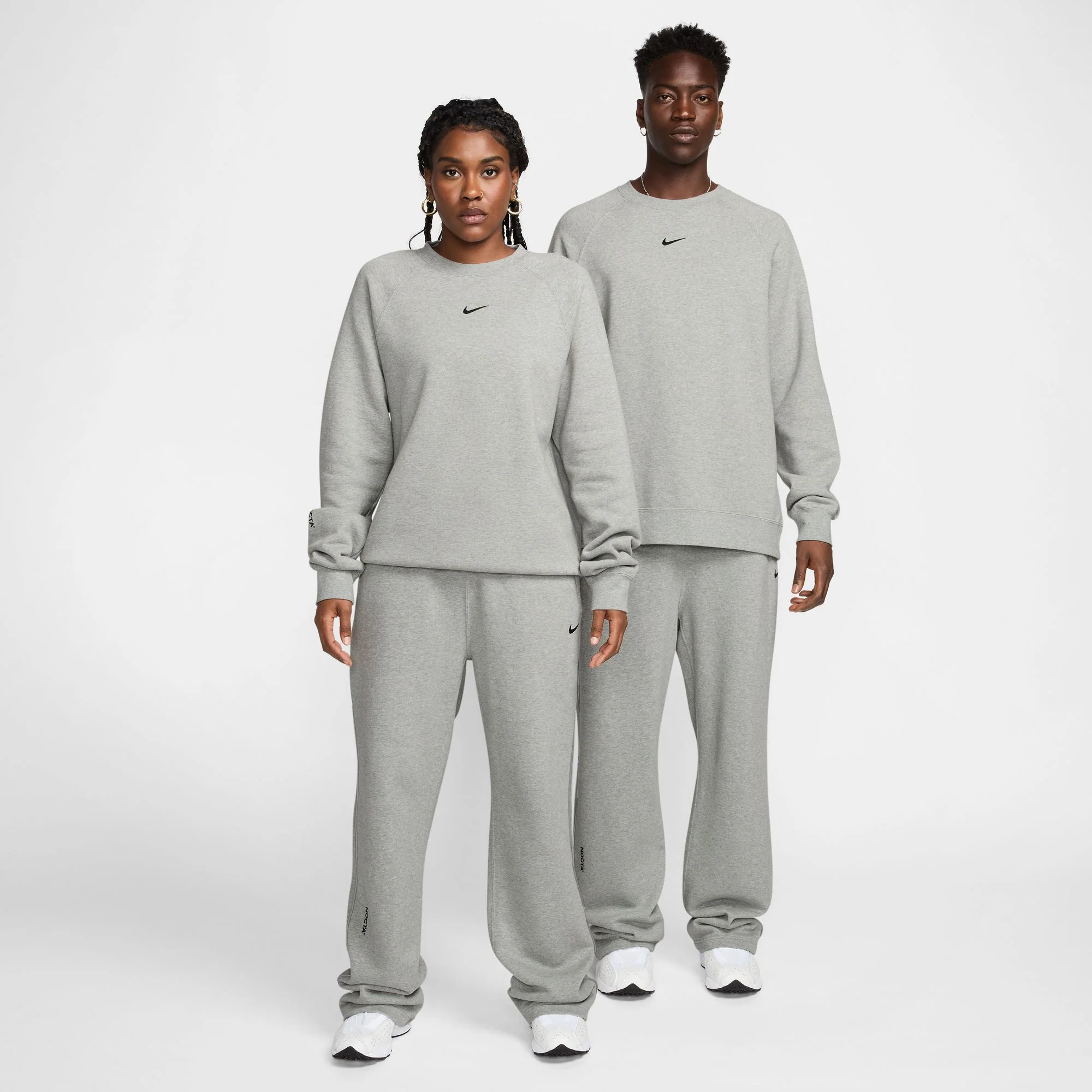 Nike NOCTA CS Cardinal Fleece Crewneck - Dark Grey Heather / Black - Image 10