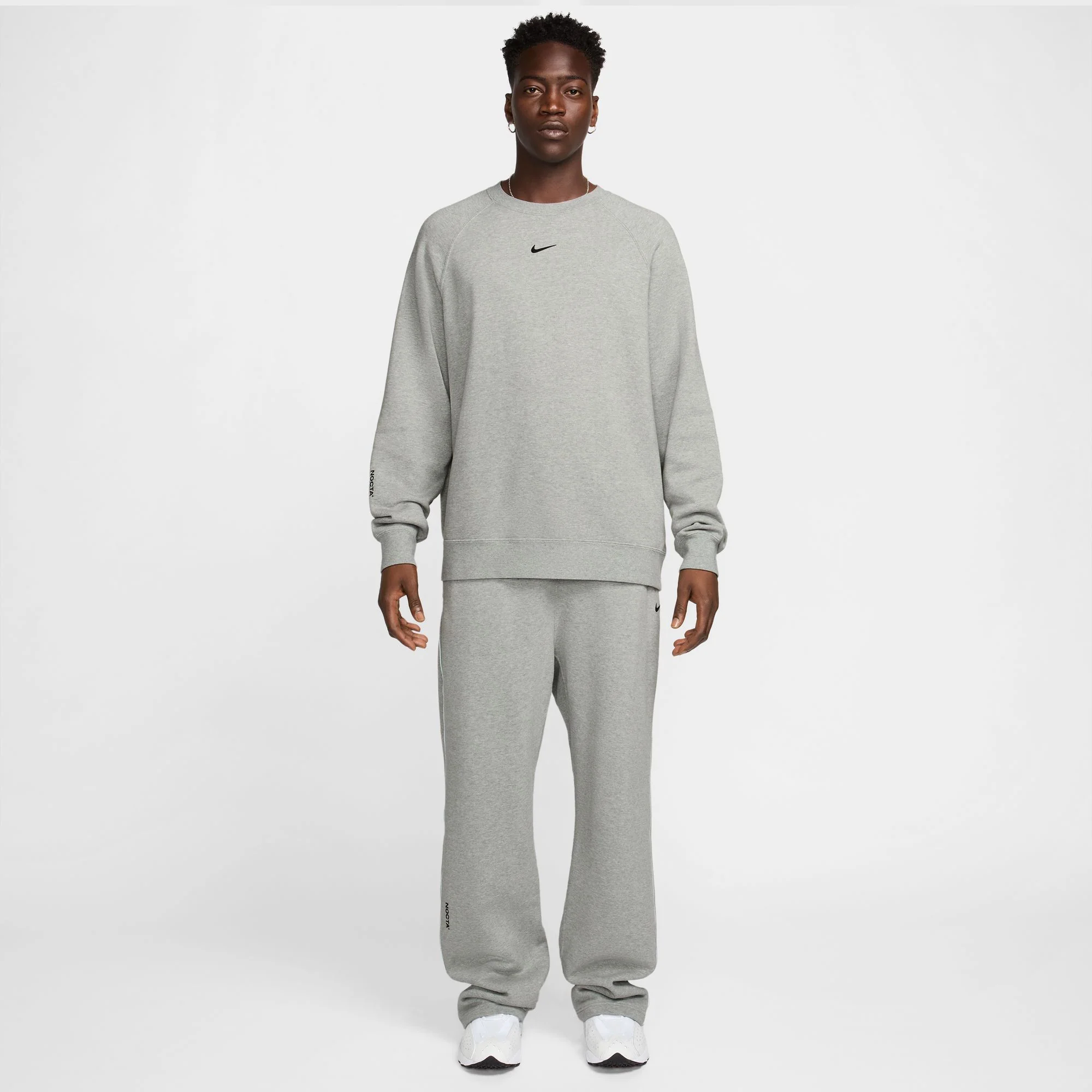 Nike NOCTA CS Cardinal Fleece Crewneck - Dark Grey Heather / Black - Image 11