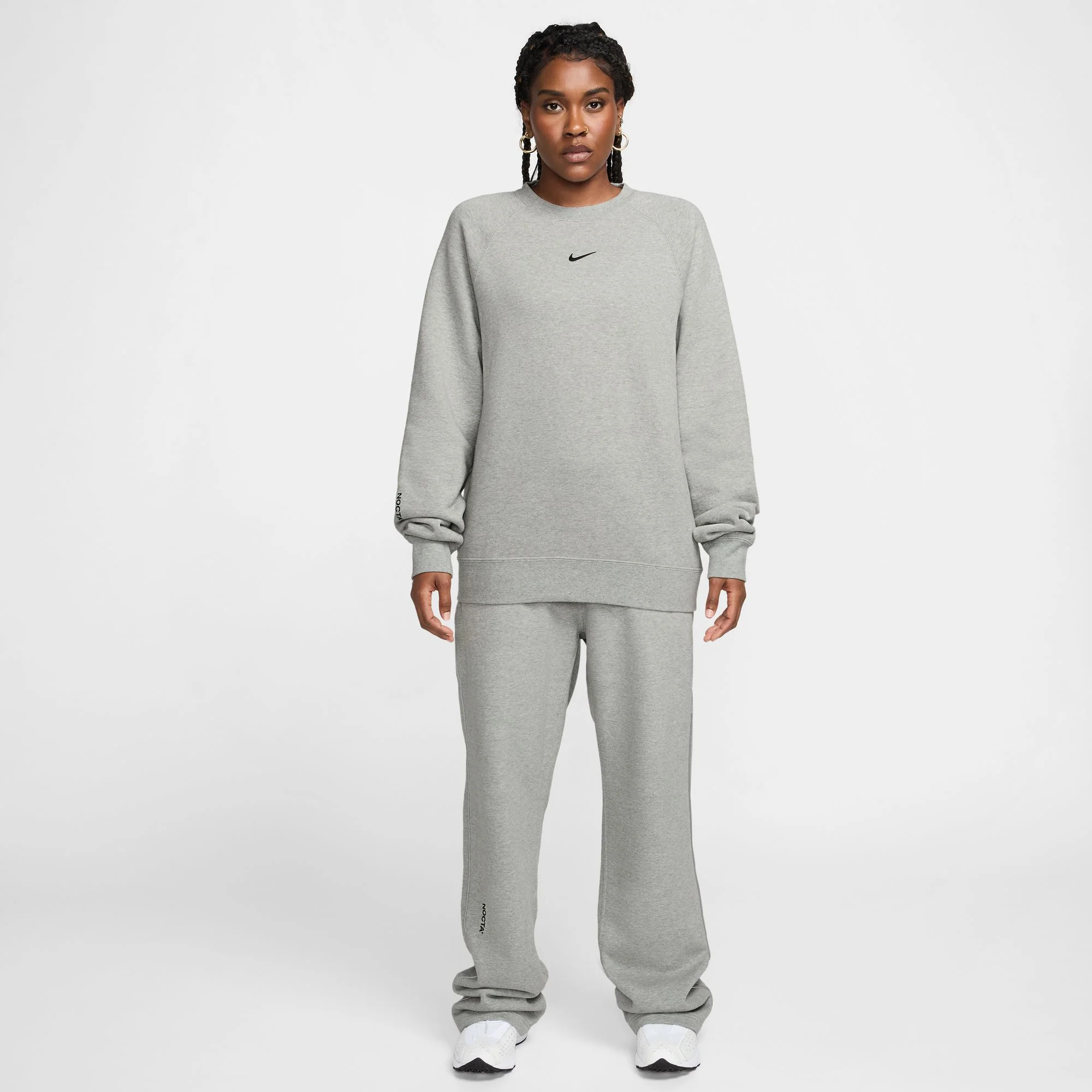 Nike NOCTA CS Cardinal Fleece Crewneck - Dark Grey Heather / Black - Image 12