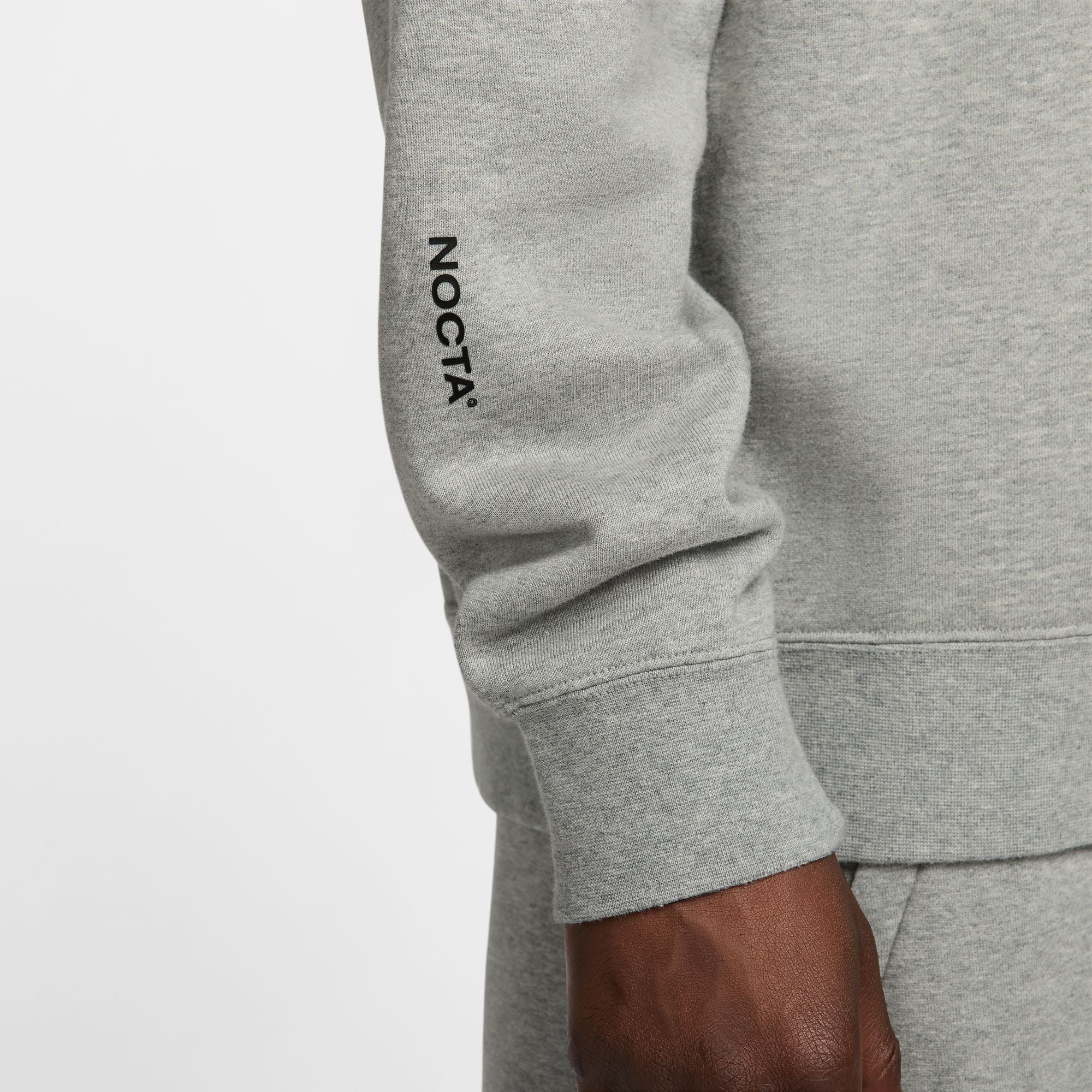 Nike NOCTA CS Cardinal Fleece Crewneck - Dark Grey Heather / Black - Image 2