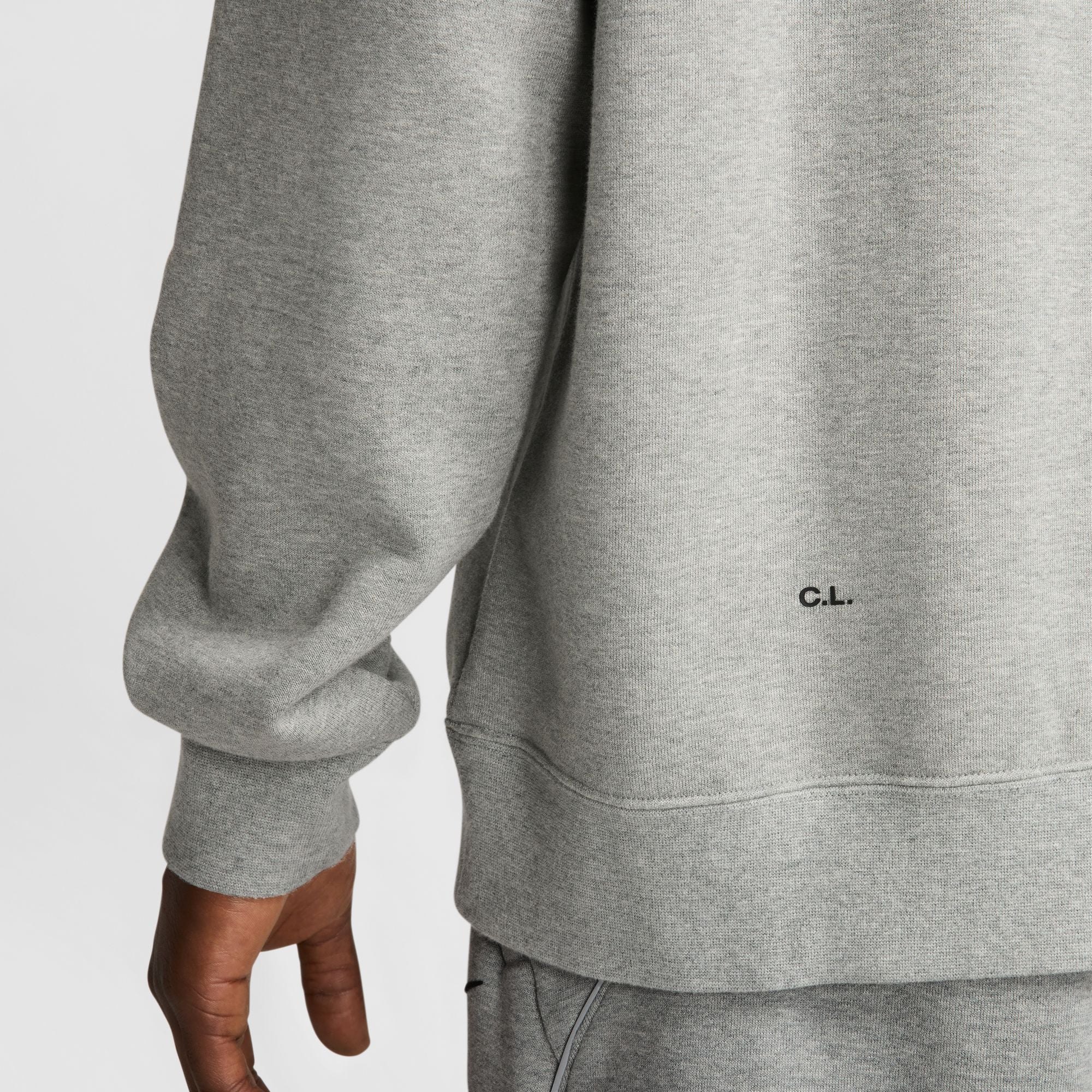 Nike NOCTA CS Cardinal Fleece Crewneck - Dark Grey Heather / Black - Image 3