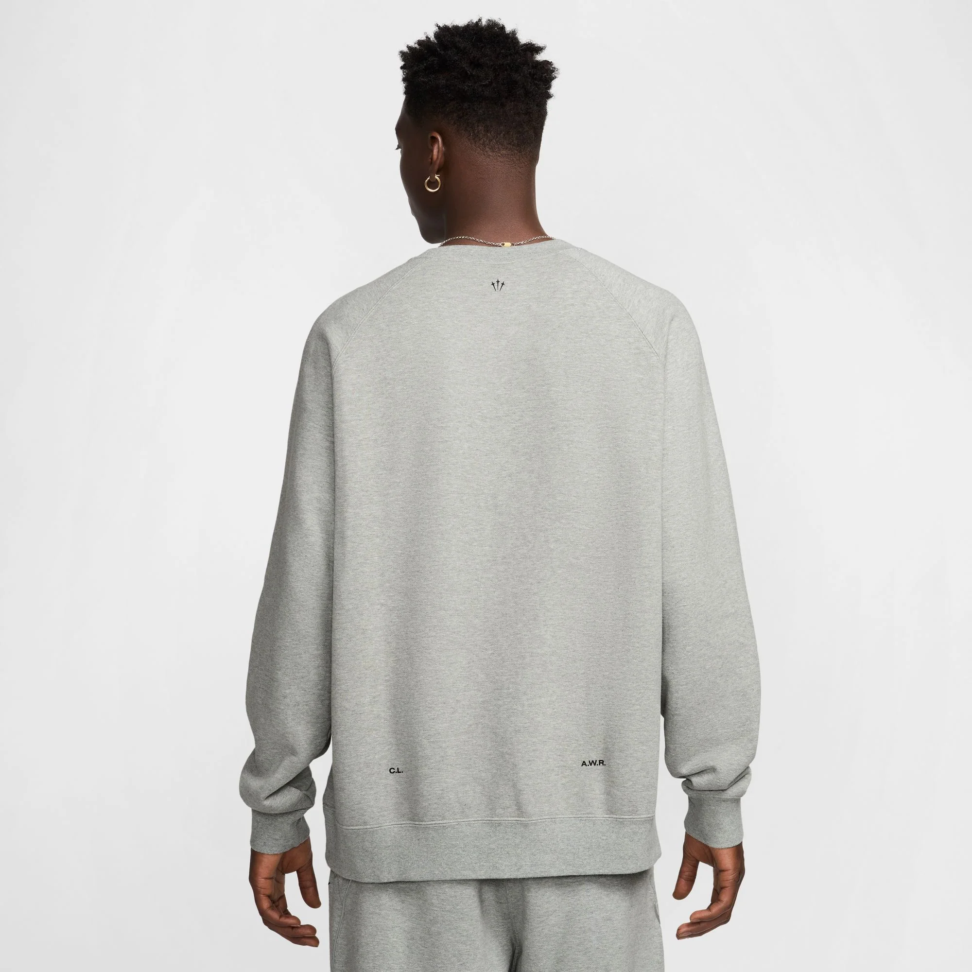 Nike NOCTA CS Cardinal Fleece Crewneck - Dark Grey Heather / Black - Image 8