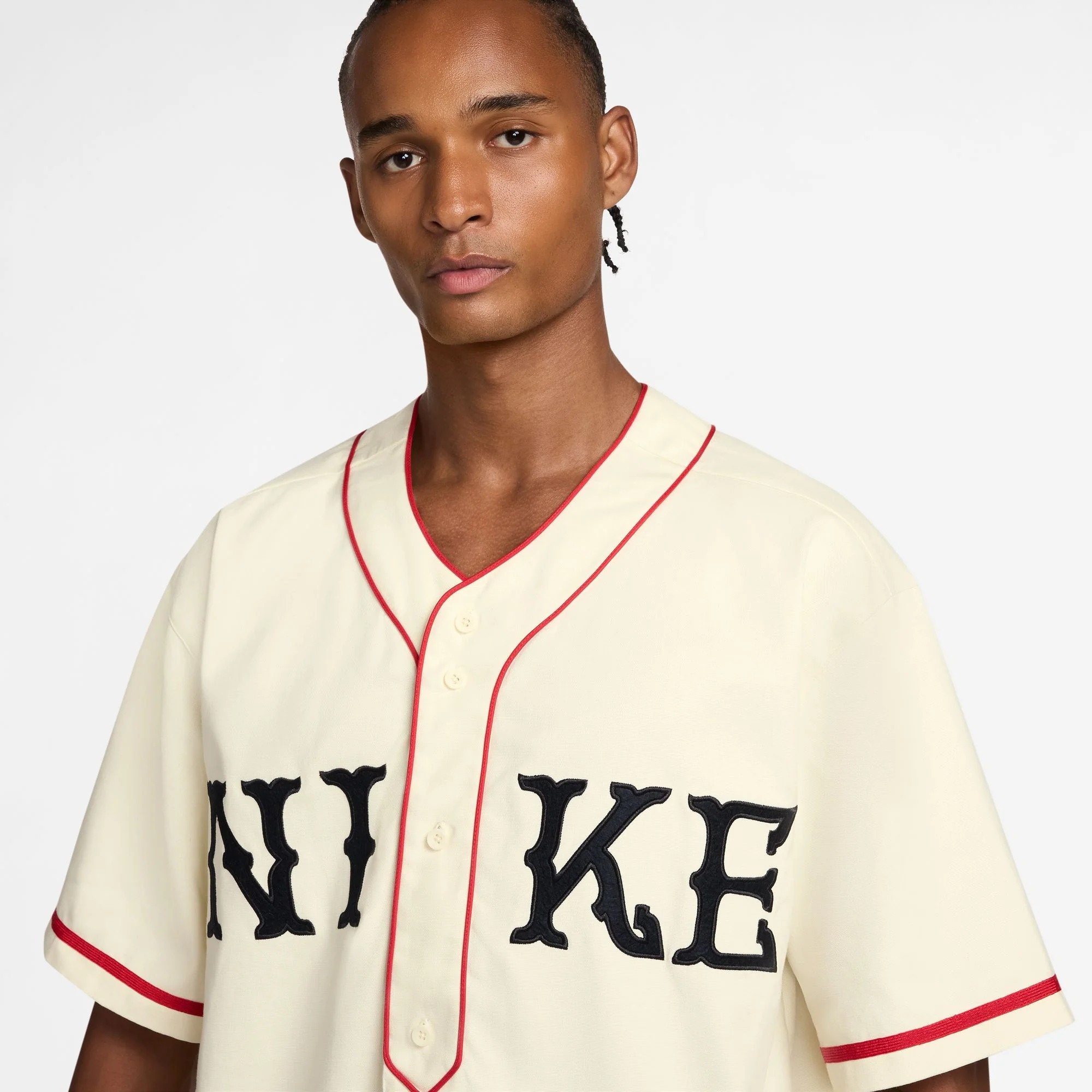 Nike Short-Sleeve Vintage Sport Top - Coconut Milk / University Red / Black - Image 8