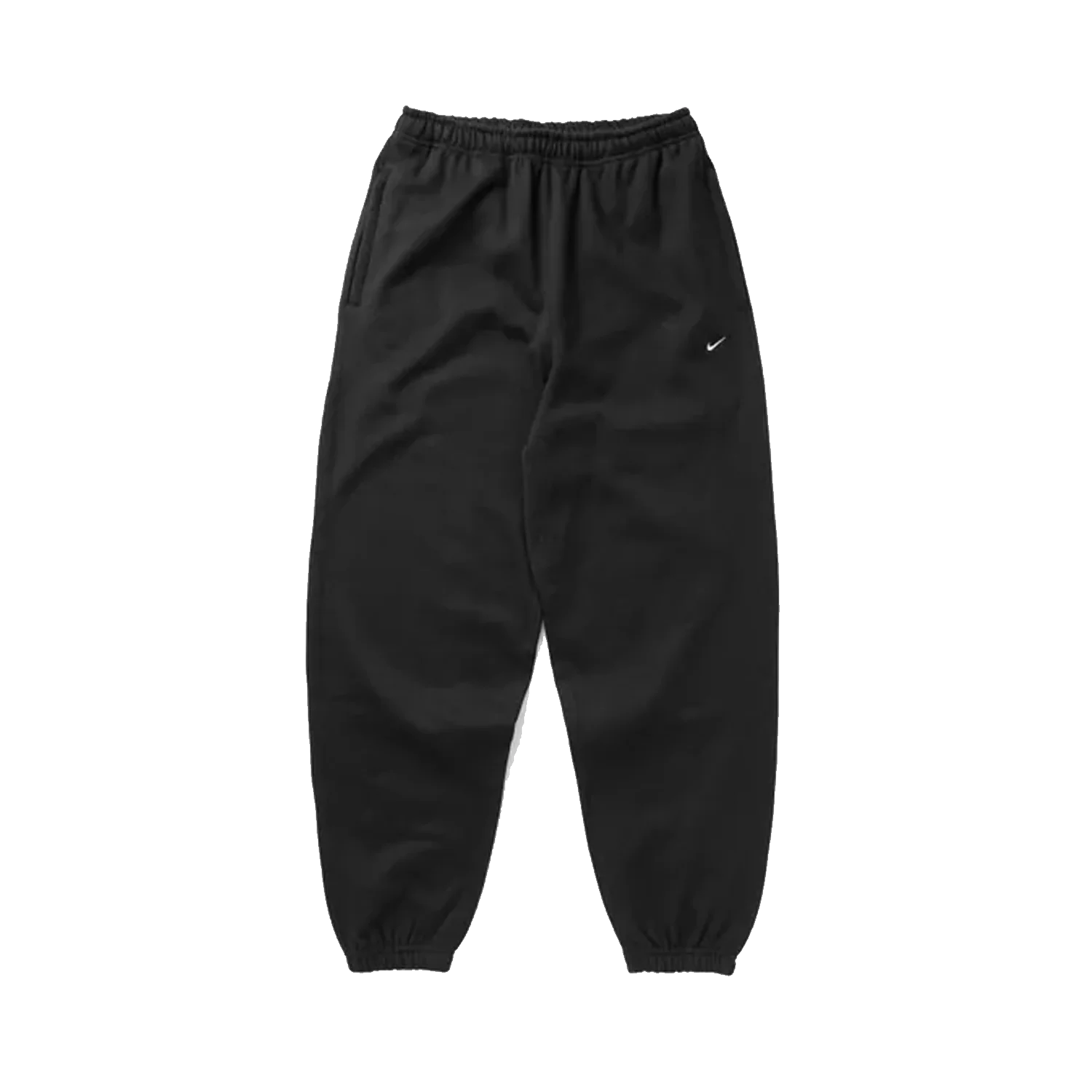 Nike Solo Swoosh Cuffed Fleece Pants - BLACK/BLACK/WHITE