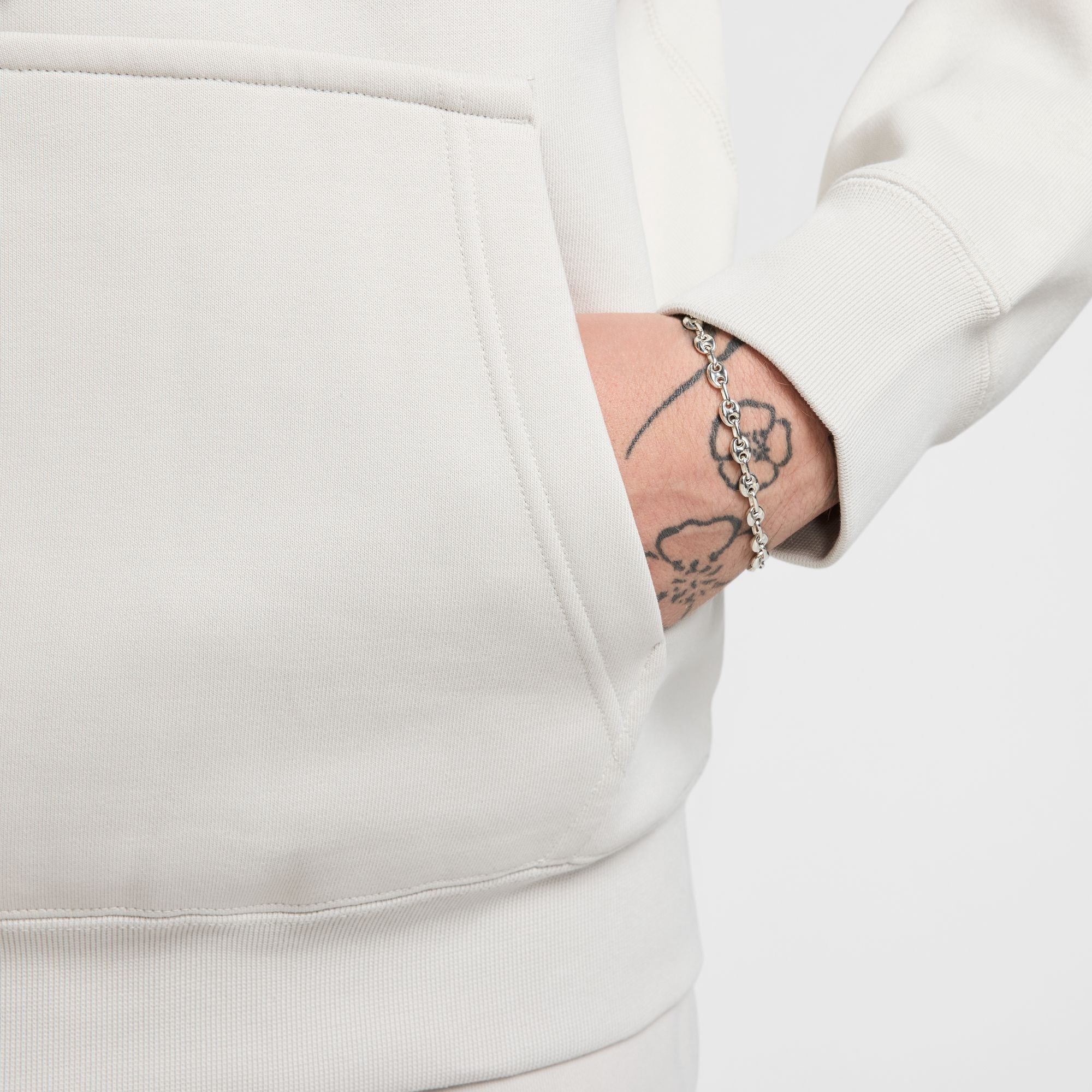 Nike Solo Swoosh Hoodie - Light Bone / White - Image 6