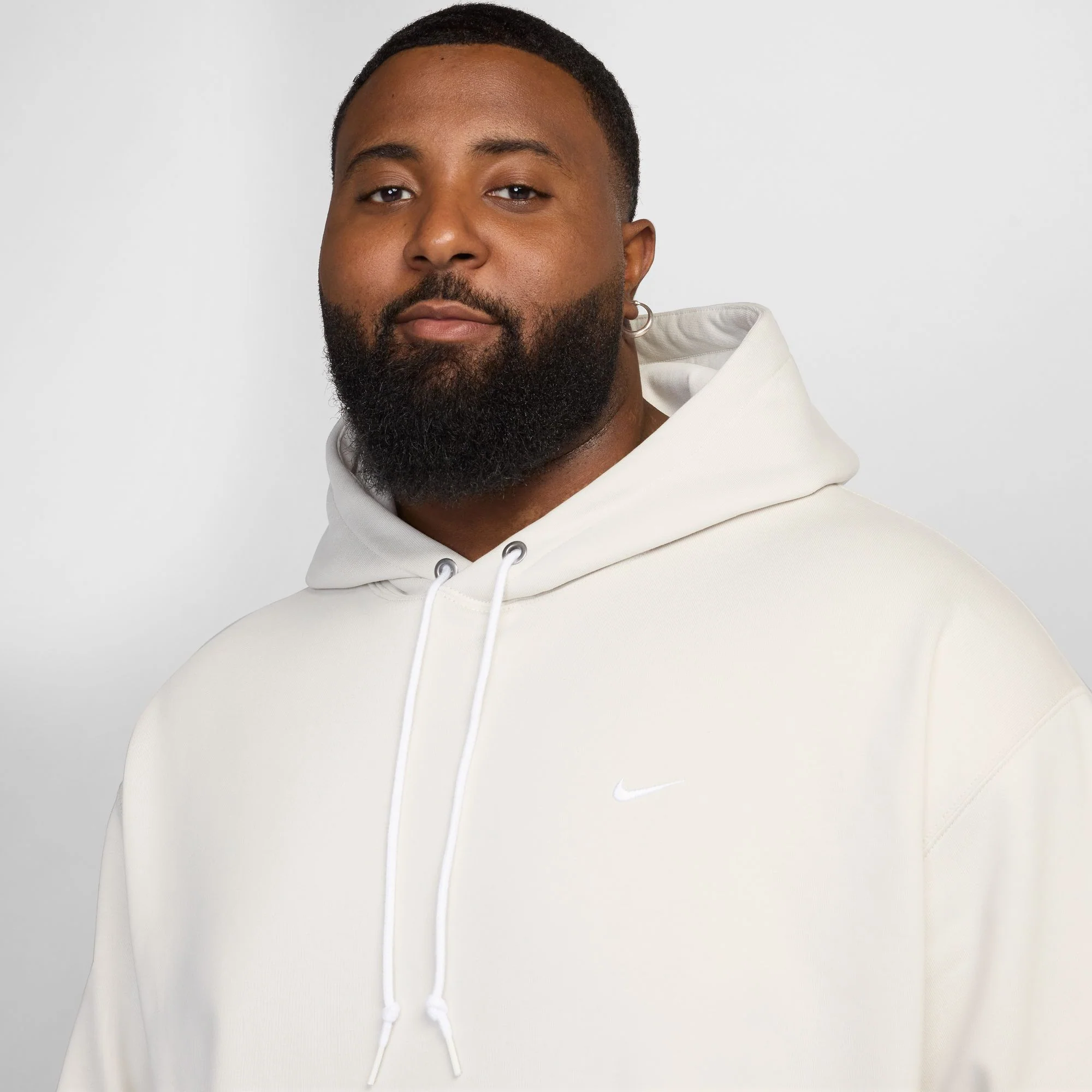 Nike Solo Swoosh Hoodie - Light Bone / White - Image 8