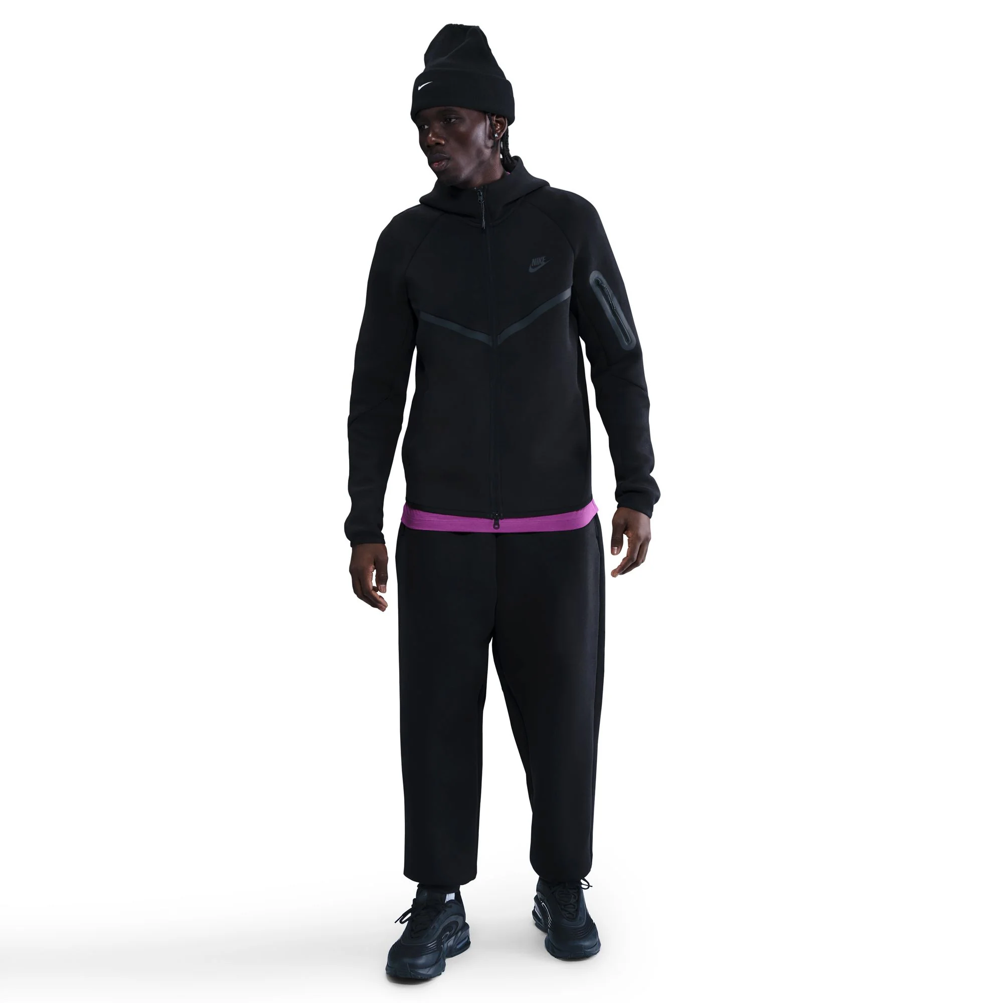 Nike Tech Fleece Full-Zip Windrunner Hoodie - Black - Image 2