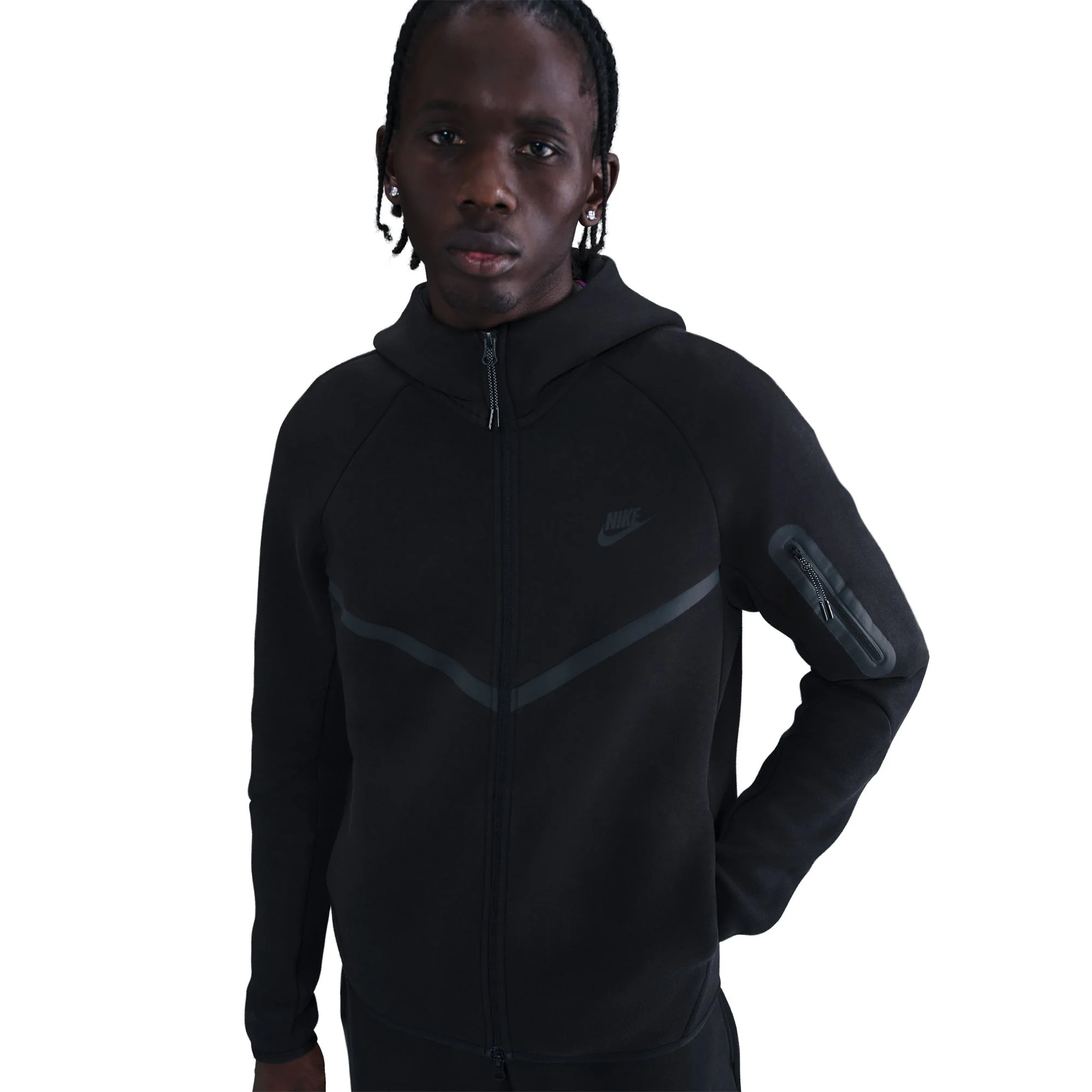 Nike Tech Fleece Full-Zip Windrunner Hoodie - Black - Image 4