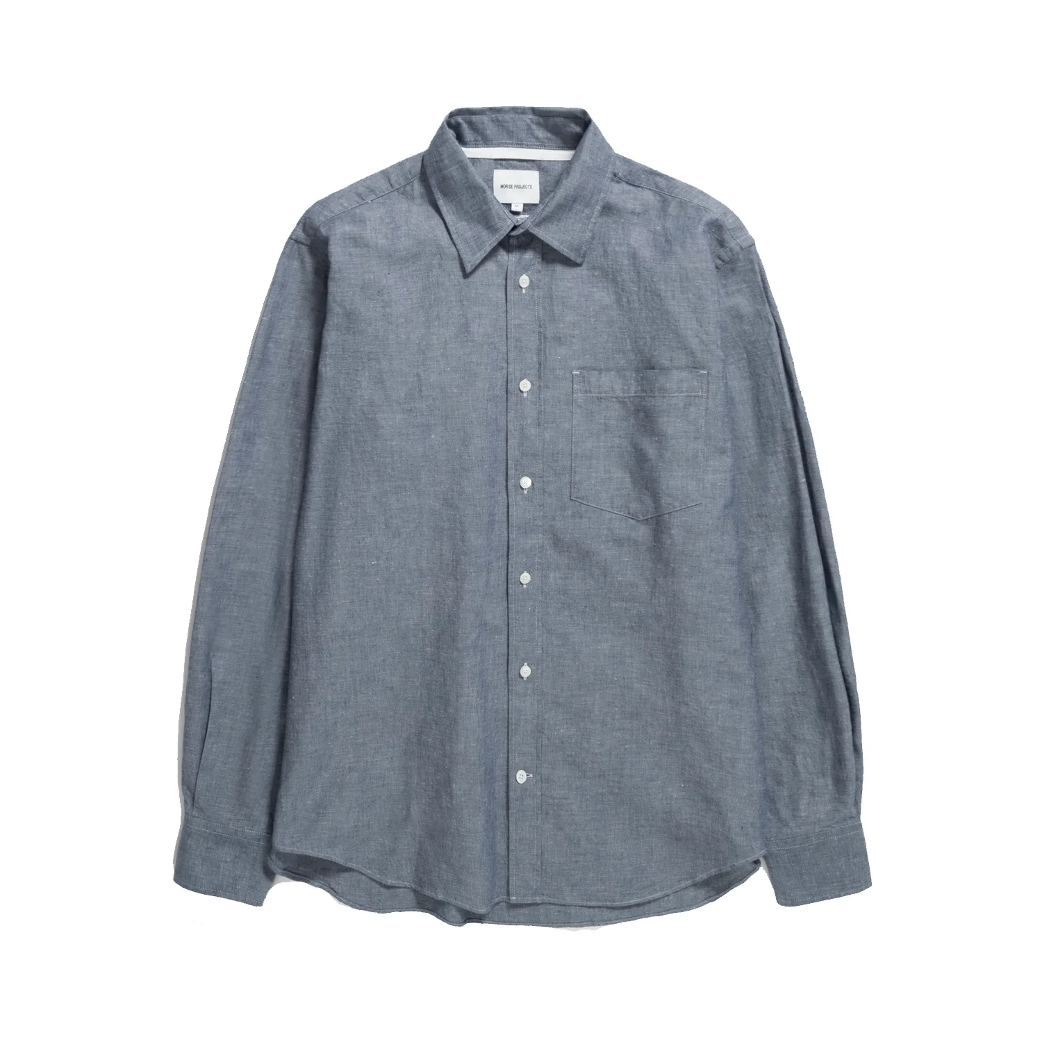Algot Relaxed L/S Cotton Linen Shirt - Dark Navy