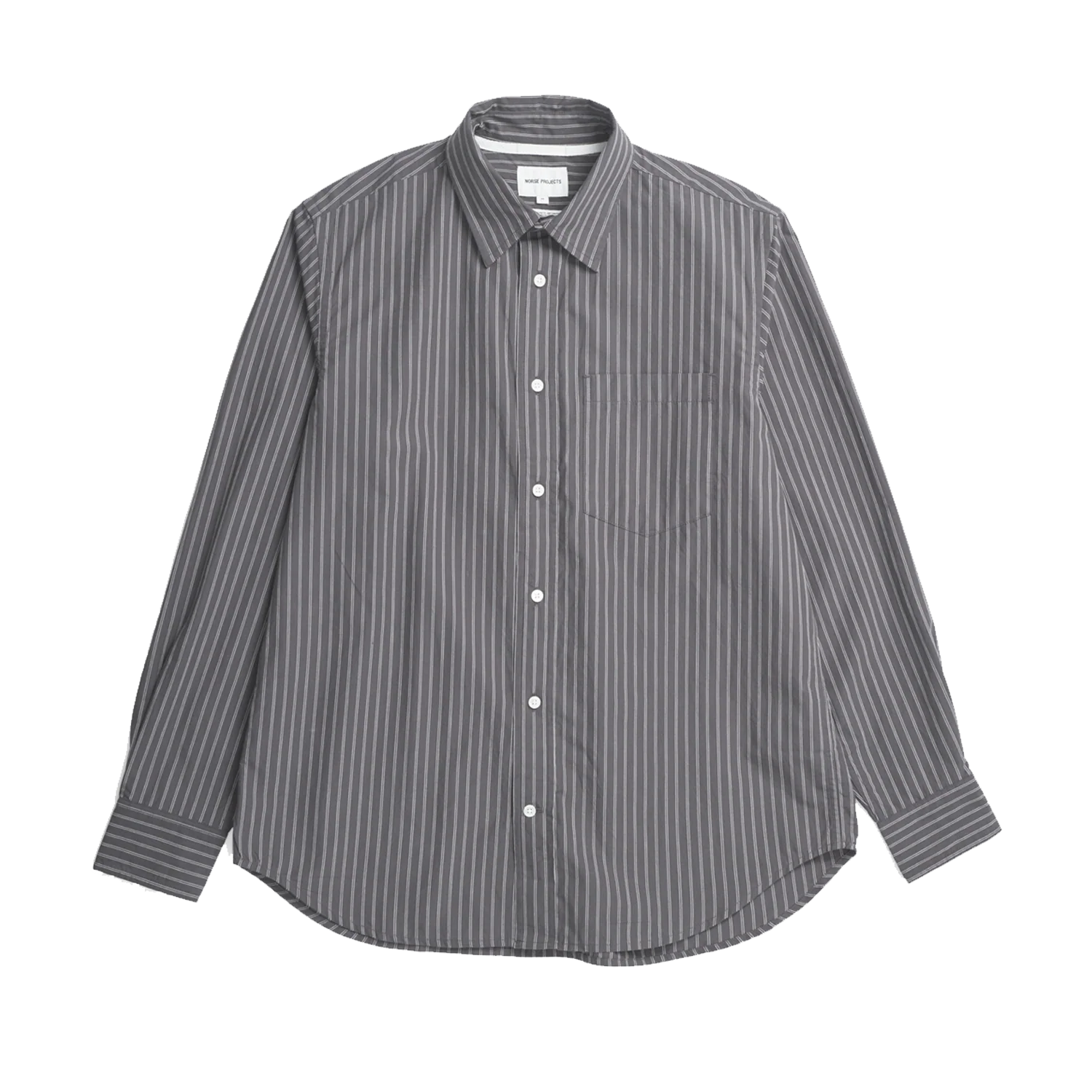 Algot Poplin Stripe Shirt - Graphite